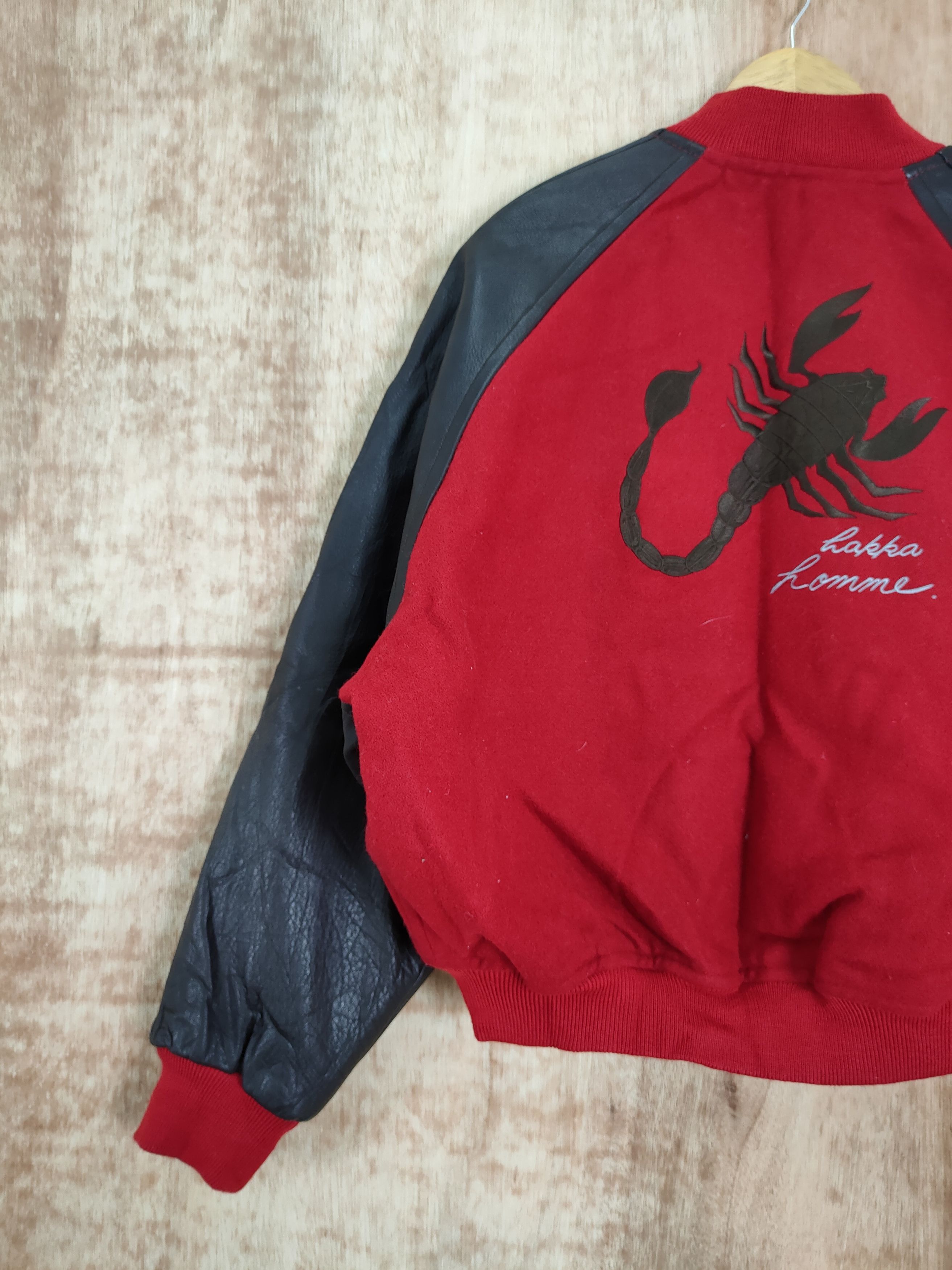 Vintage Hakka Homme scorpions red varsity wool jacket #4214DAL Size US L / EU 52-54 / 3 - 2 Thumbnail