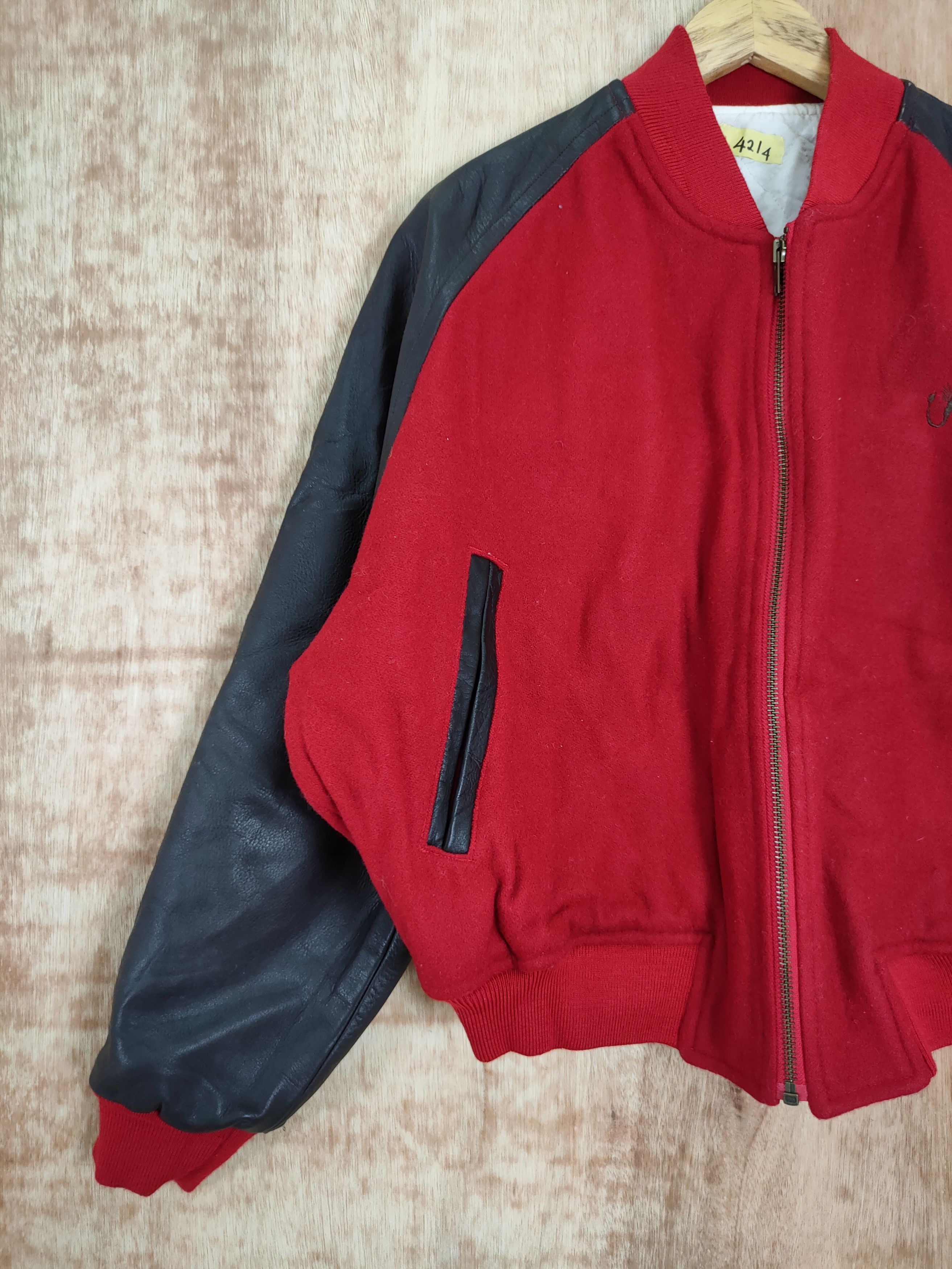 Vintage Hakka Homme scorpions red varsity wool jacket #4214DAL Size US L / EU 52-54 / 3 - 7 Thumbnail