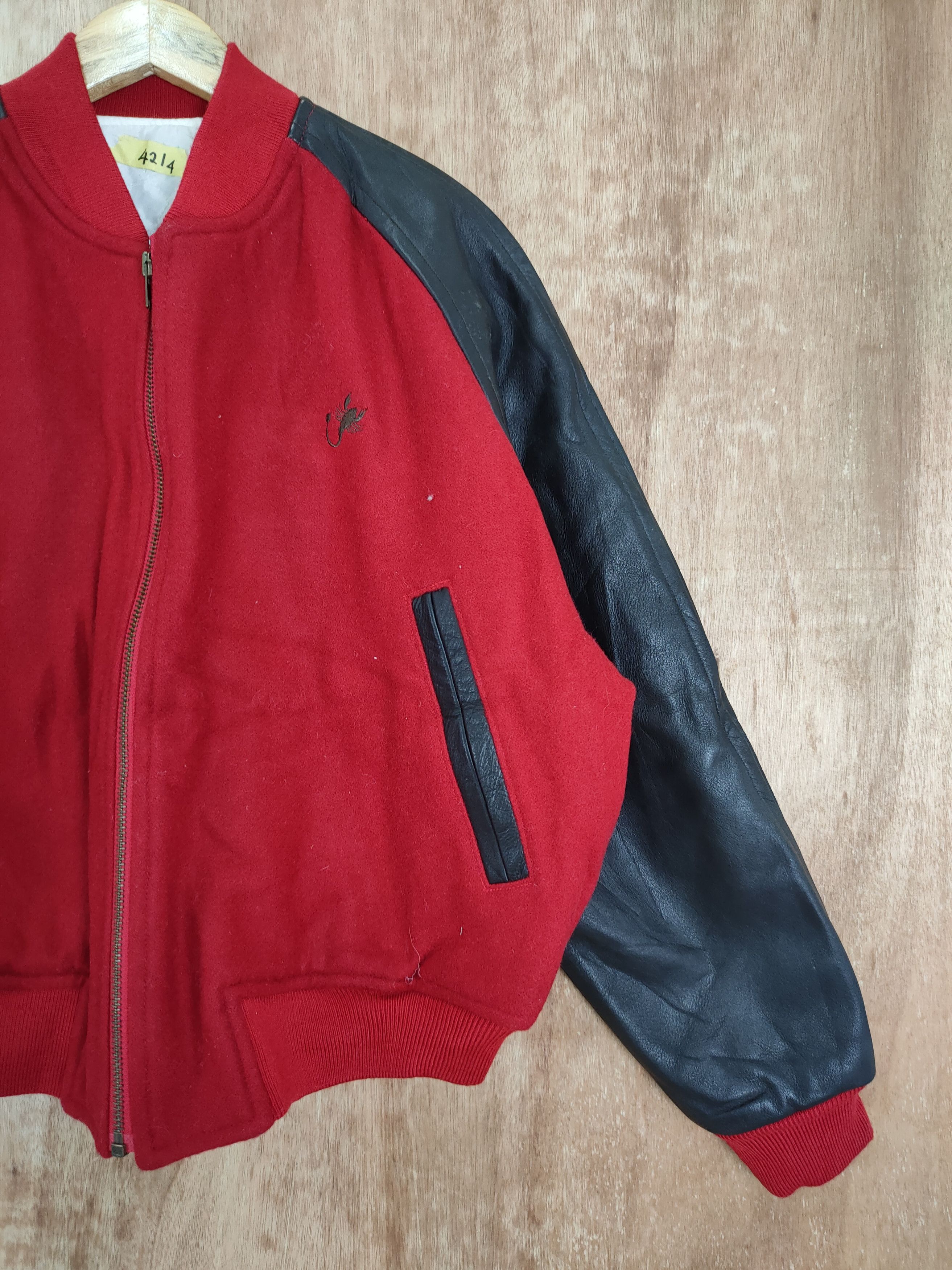 Vintage Hakka Homme scorpions red varsity wool jacket #4214DAL Size US L / EU 52-54 / 3 - 8 Thumbnail