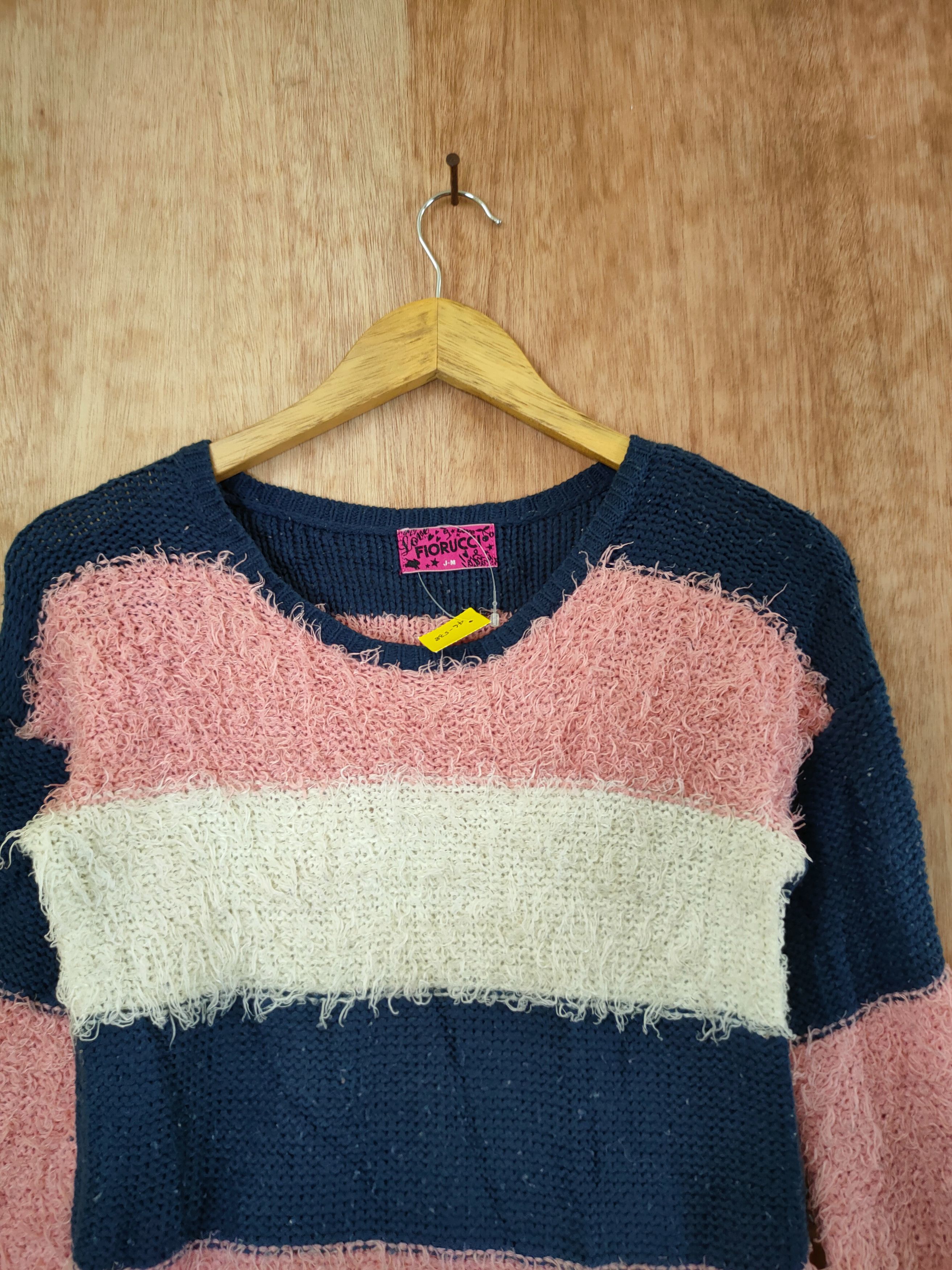 Fiorucci D Fiorucci stripe mohair knitwear fur japan #46-538 Size M / US 6-8 / IT 42-44 - 3 Thumbnail