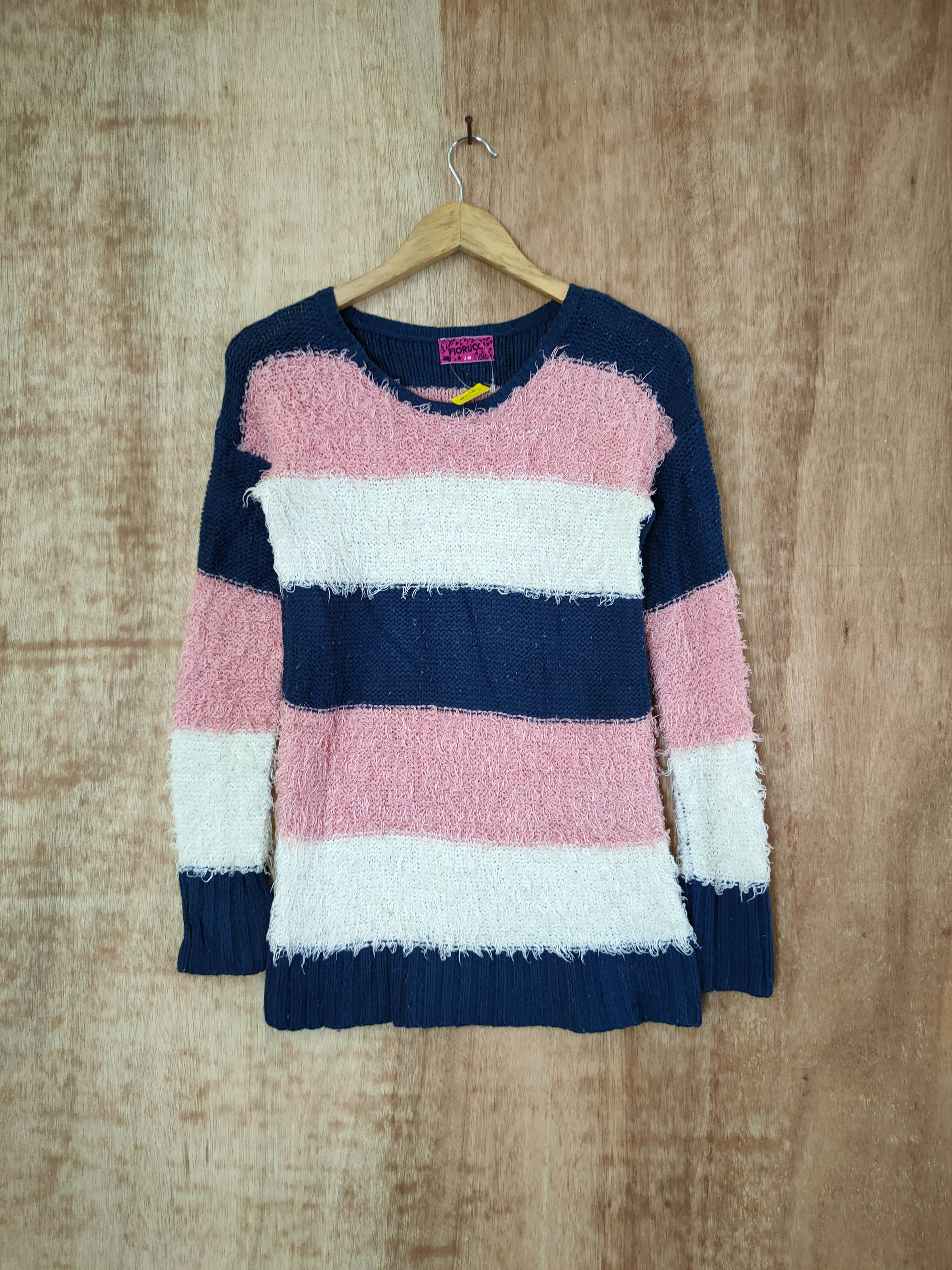 Fiorucci D Fiorucci stripe mohair knitwear fur japan #46-538 Size M / US 6-8 / IT 42-44 - 1 Thumbnail