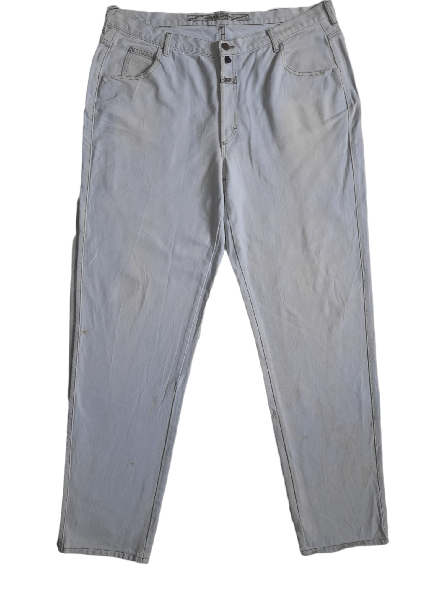 image of Distressed Denim x Made In USA VTG Marithe Francois Girbaud Denim Usa (E90) in Blue/White (Size 40)