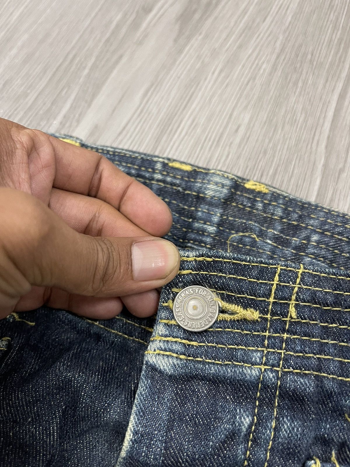 Japanese Brand × Sassafras Whole Garden Made Sassafras japan utilities pocket denim Size US 32 / EU 48 - 7 Thumbnail