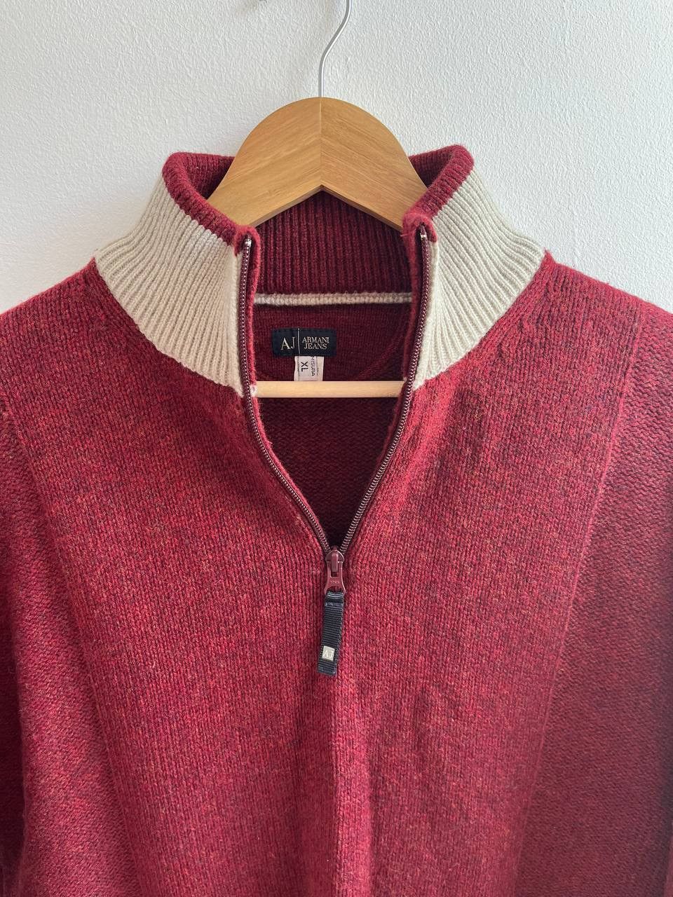 Armani × Vintage Vintage 00’s Armani Jeans Lana Wool Sweater Size US XL / EU 56 / 4 - 4 Thumbnail