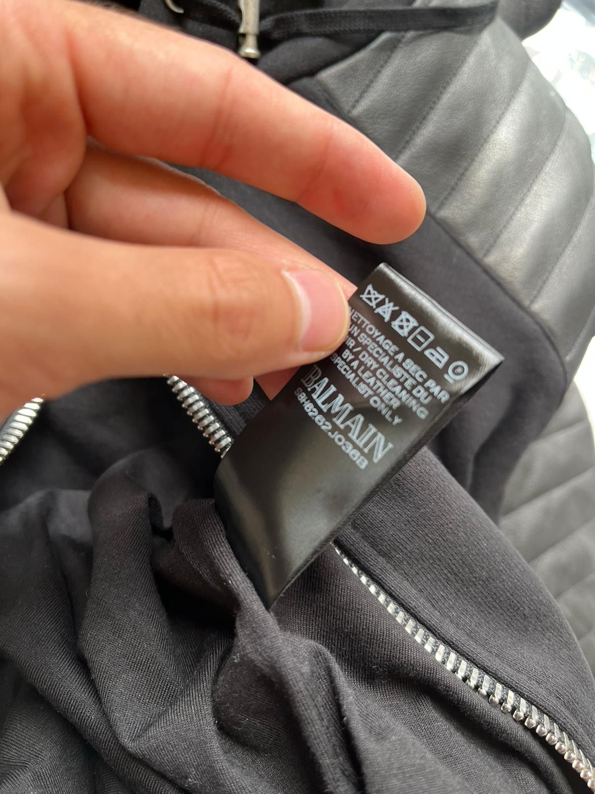 Balmain Lamb Leather Zip Up Hoodie in Black Color Size US M / EU 48-50 / 2 - 16 Thumbnail