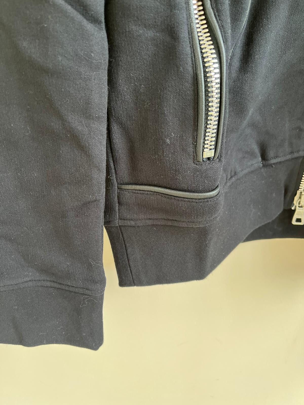 Balmain Lamb Leather Zip Up Hoodie in Black Color Size US M / EU 48-50 / 2 - 9 Thumbnail