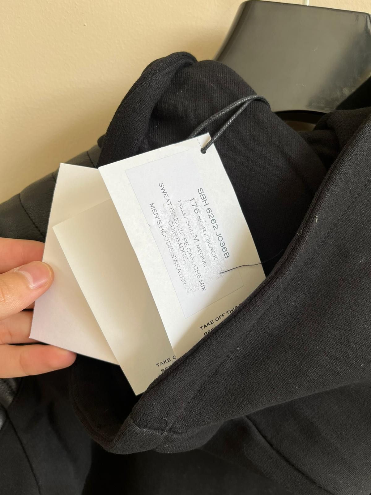 Balmain Lamb Leather Zip Up Hoodie in Black Color Size US M / EU 48-50 / 2 - 11 Thumbnail
