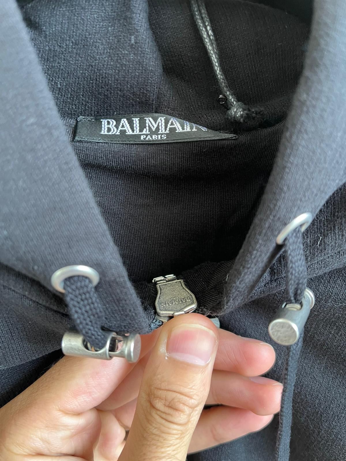 Balmain Lamb Leather Zip Up Hoodie in Black Color Size US M / EU 48-50 / 2 - 8 Thumbnail