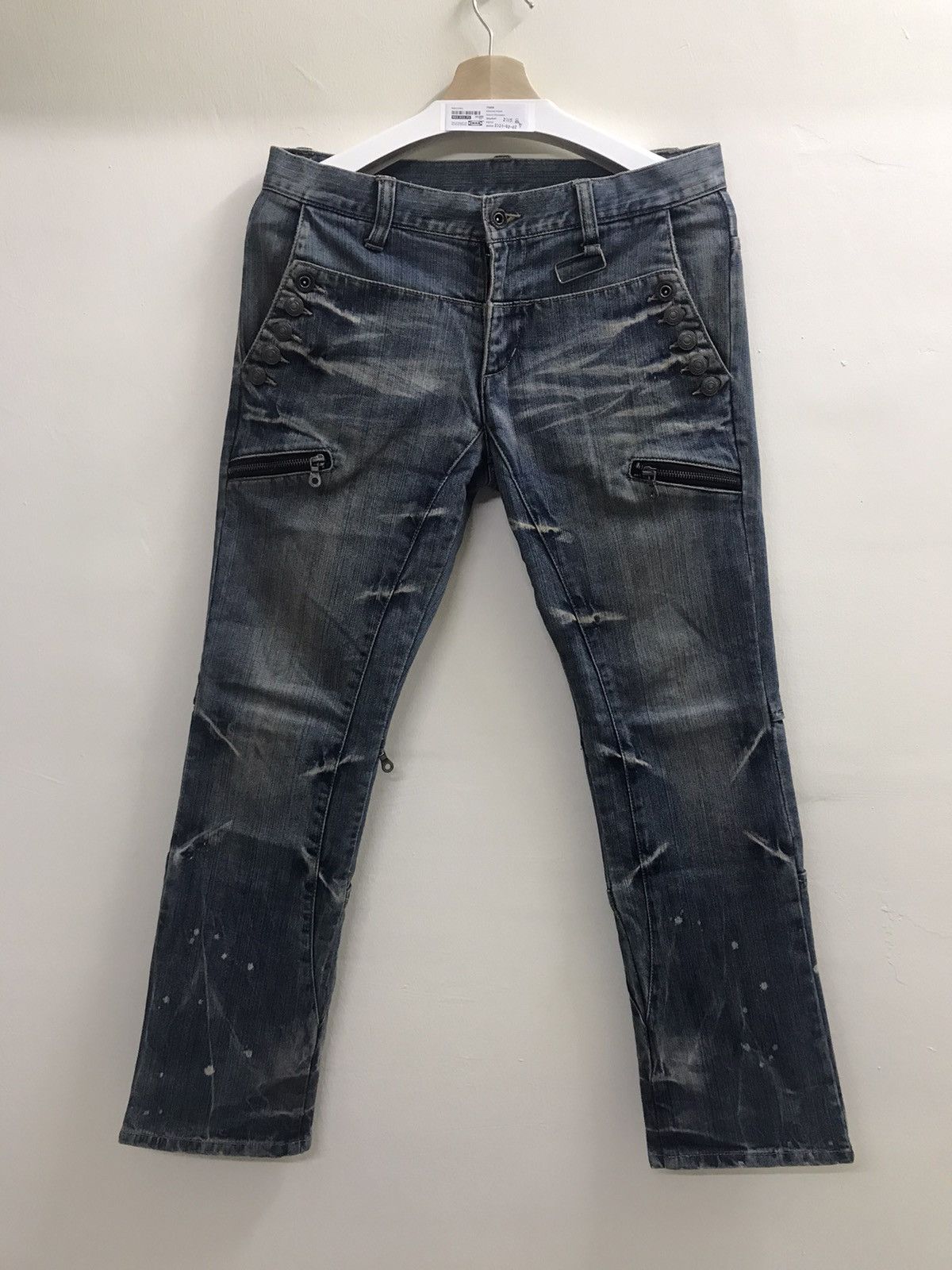 image of Vintage Ppfm Punk Distressed Jeans Skull Anarchy in Blue, Men's (Size 32)