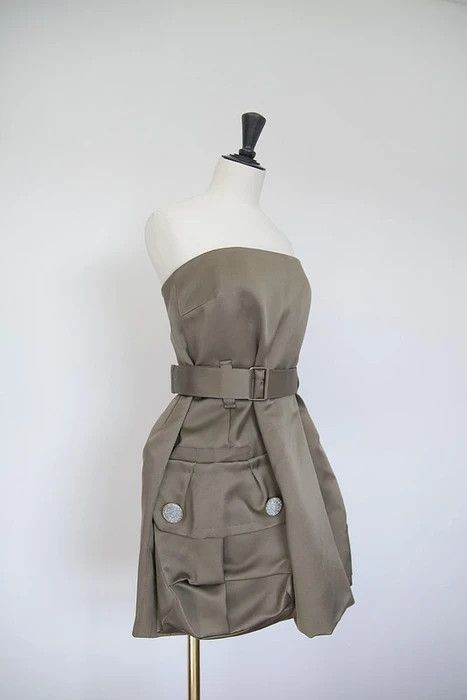 Marc Jacobs SS15 silk military green dress Size XS / US 0-2 / IT 36-38 - 2 Thumbnail