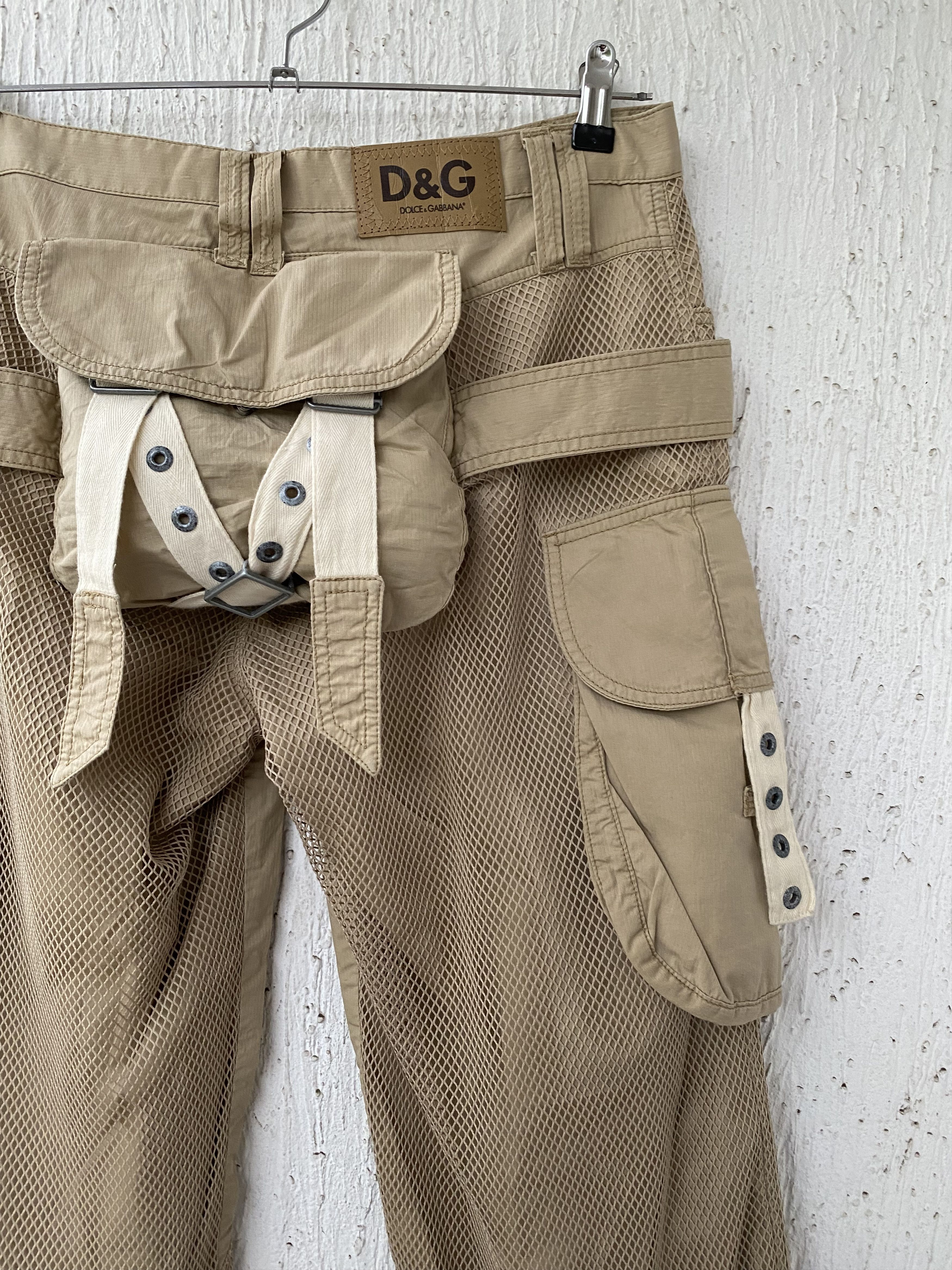 Dolce & Gabbana archive parachute mesh bondage cargo cropped pant Size US 34 / EU 50 - 4 Thumbnail