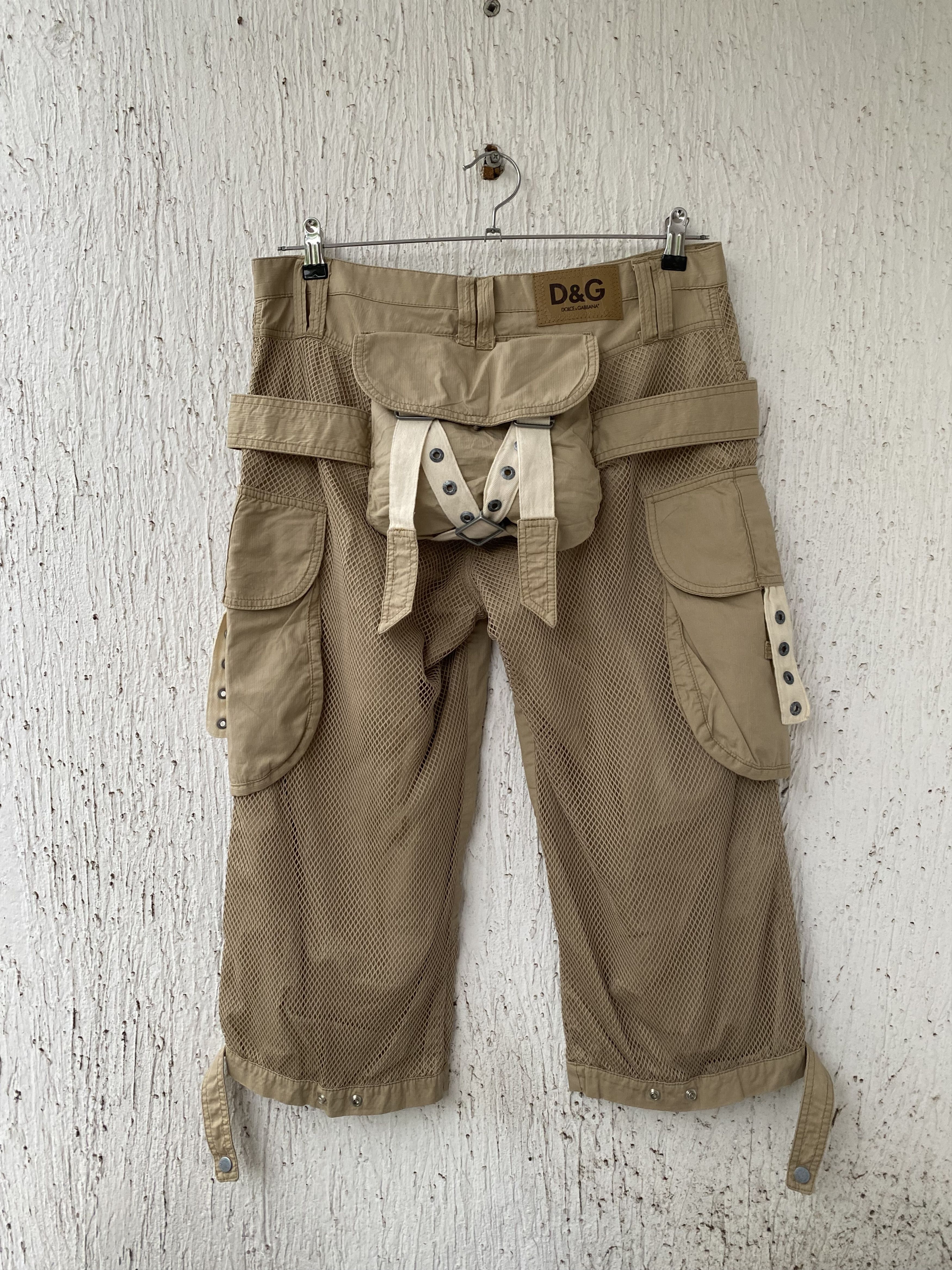 Dolce & Gabbana archive parachute mesh bondage cargo cropped pant Size US 34 / EU 50 - 3 Thumbnail