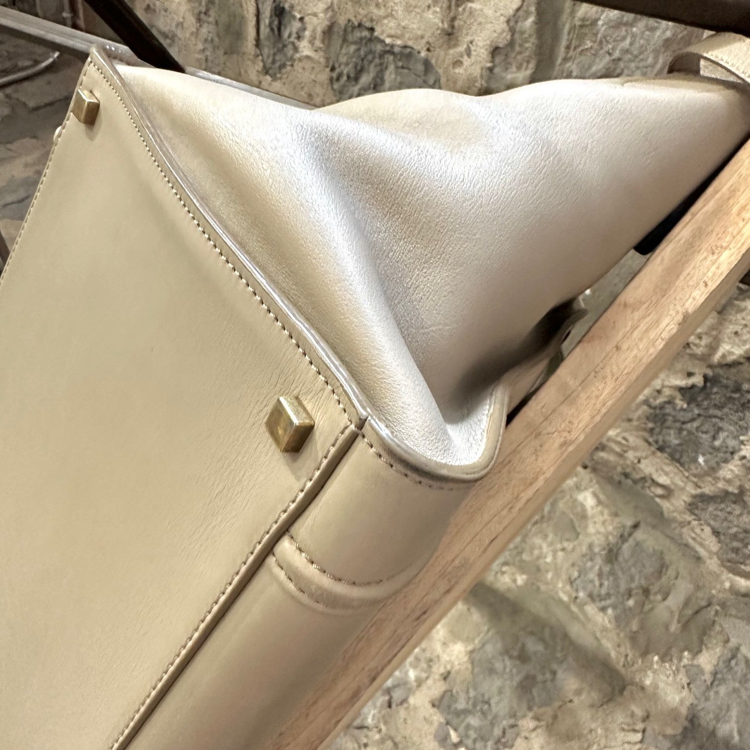 Celine Céline Taupe Medium Phantom Luggage Smooth Leather Handbag Size ONE SIZE - 9 Thumbnail