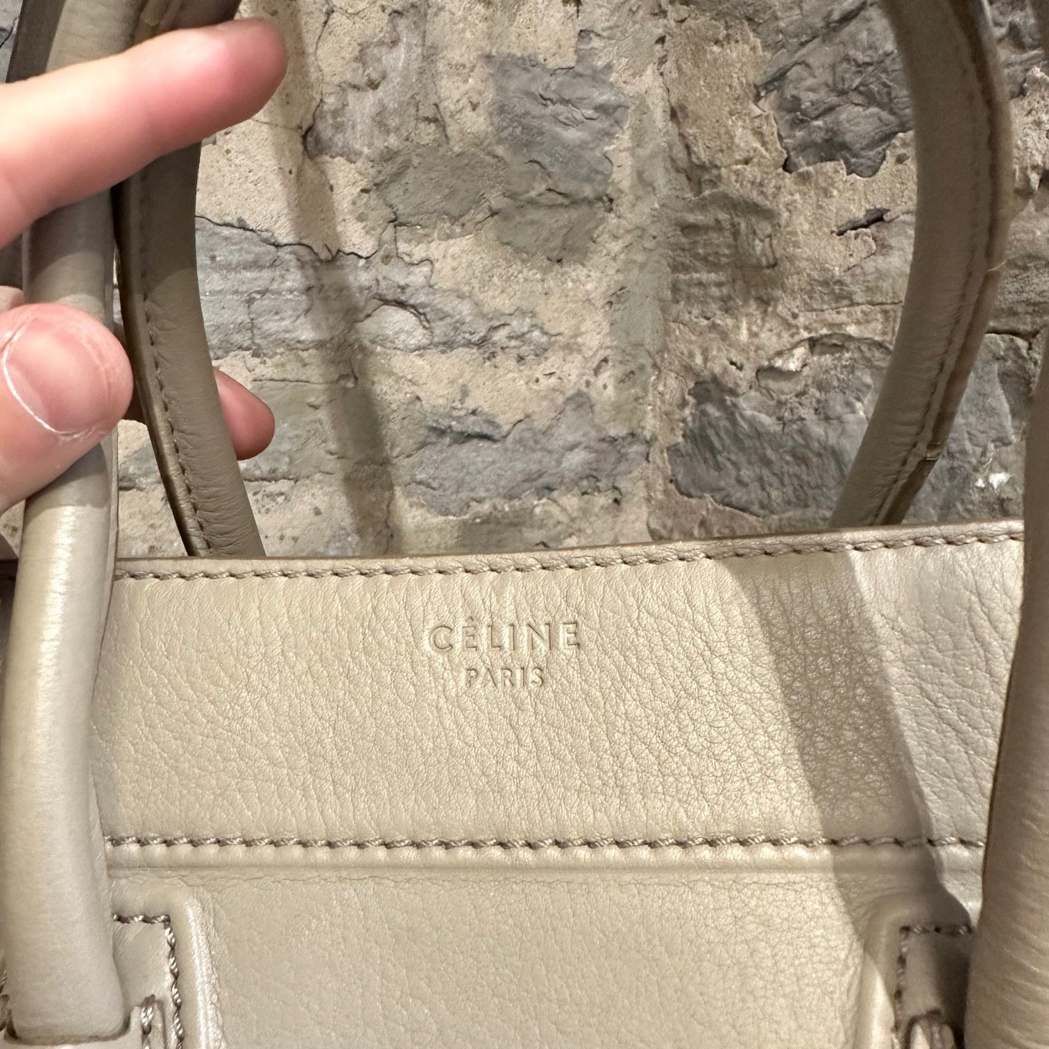 Celine Céline Taupe Medium Phantom Luggage Smooth Leather Handbag Size ONE SIZE - 3 Thumbnail