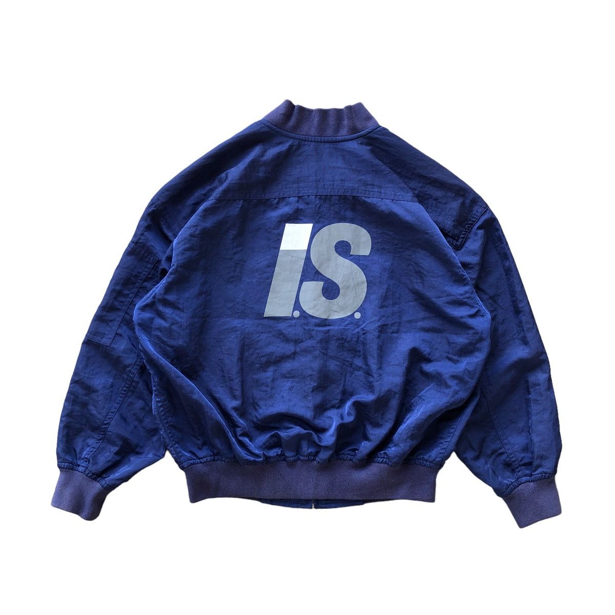 image of Issey Miyake Multipocket Bomber Jacket in Blue, Men's (Size Medium)