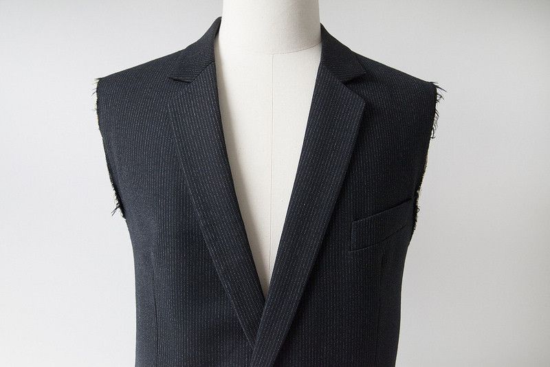 Raf Simons AW98 destroyed pinstripe blazer Size 40R - 3 Thumbnail