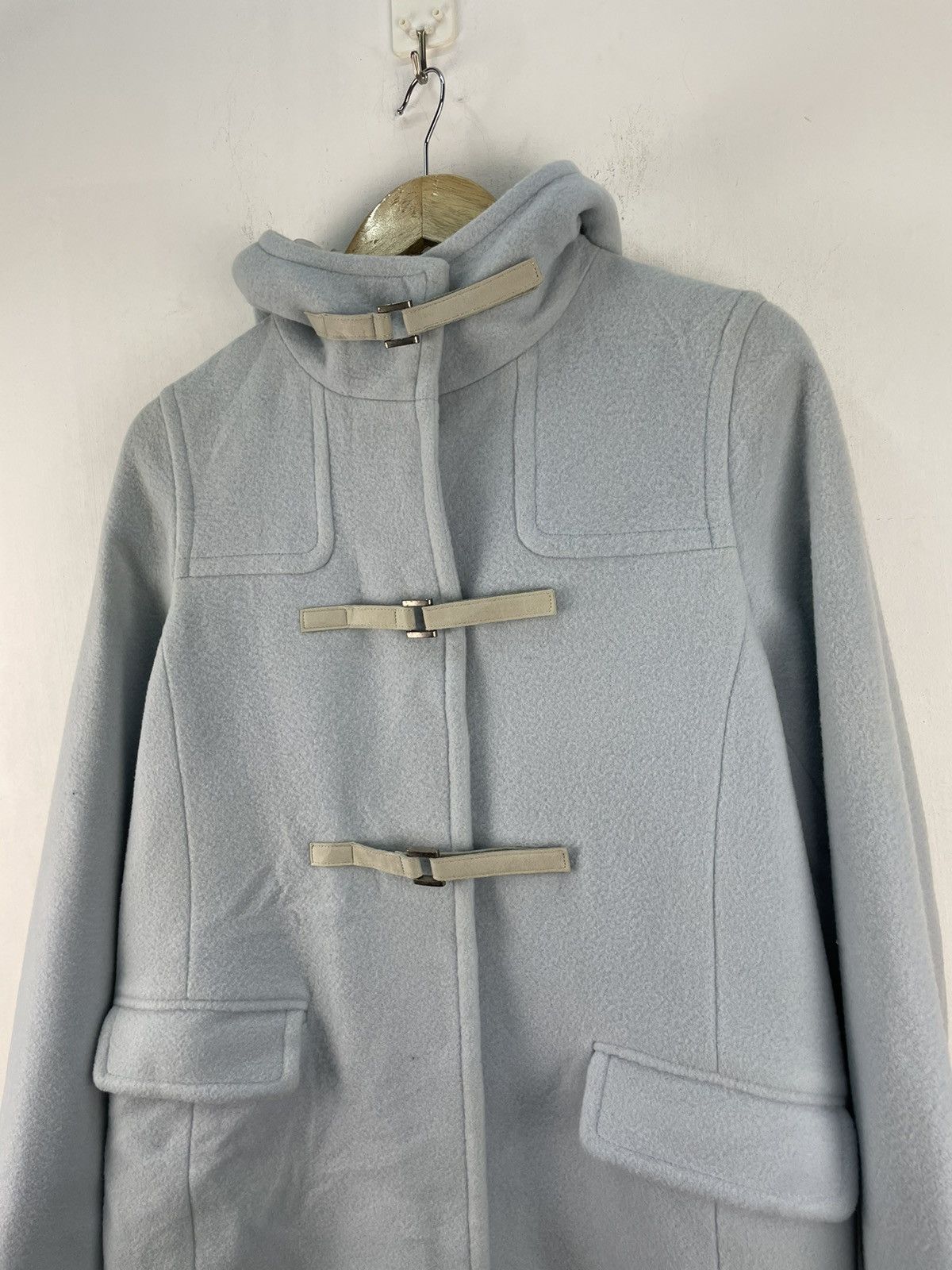 Burberry Vintage Burberry Wool Duffle Coat Baby Blue Women Size 38 Size S / US 4 / IT 40 - 7 Thumbnail
