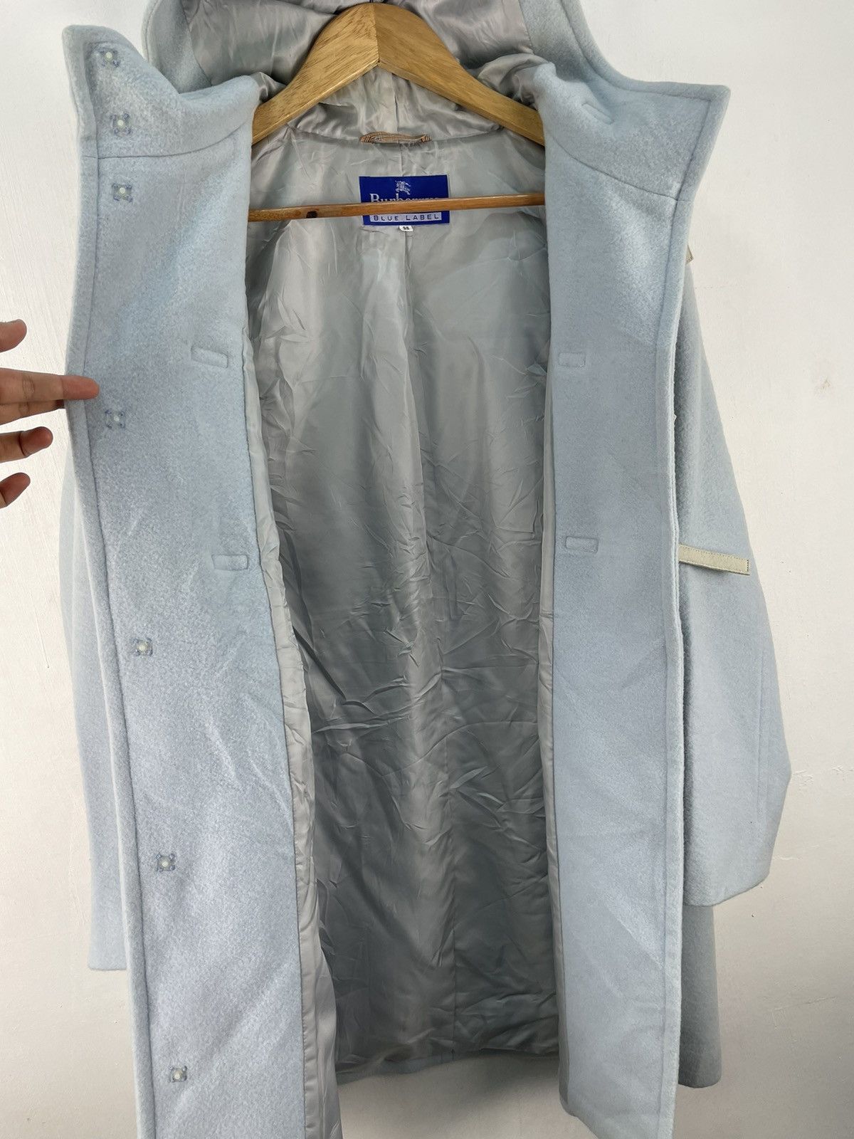 Burberry Vintage Burberry Wool Duffle Coat Baby Blue Women Size 38 Size S / US 4 / IT 40 - 3 Thumbnail