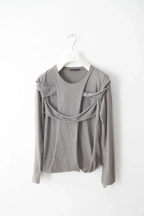 image of Helmut Lang Ss04 Bondage Top in Grey, Women's (Size XS)