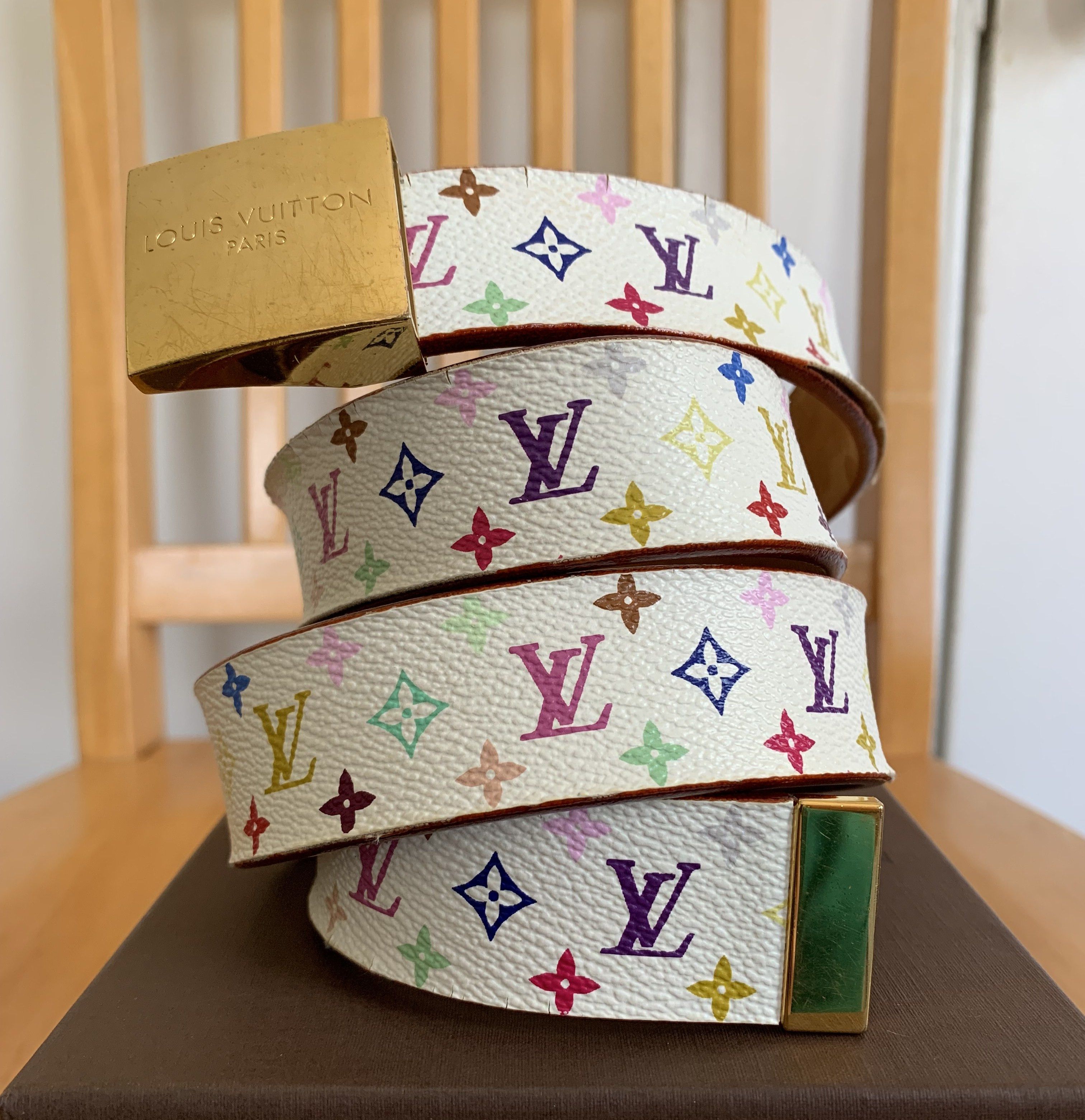 Louis Vuitton S/S 2003 Louis Murakami Multicolor Monogram Belt + Box