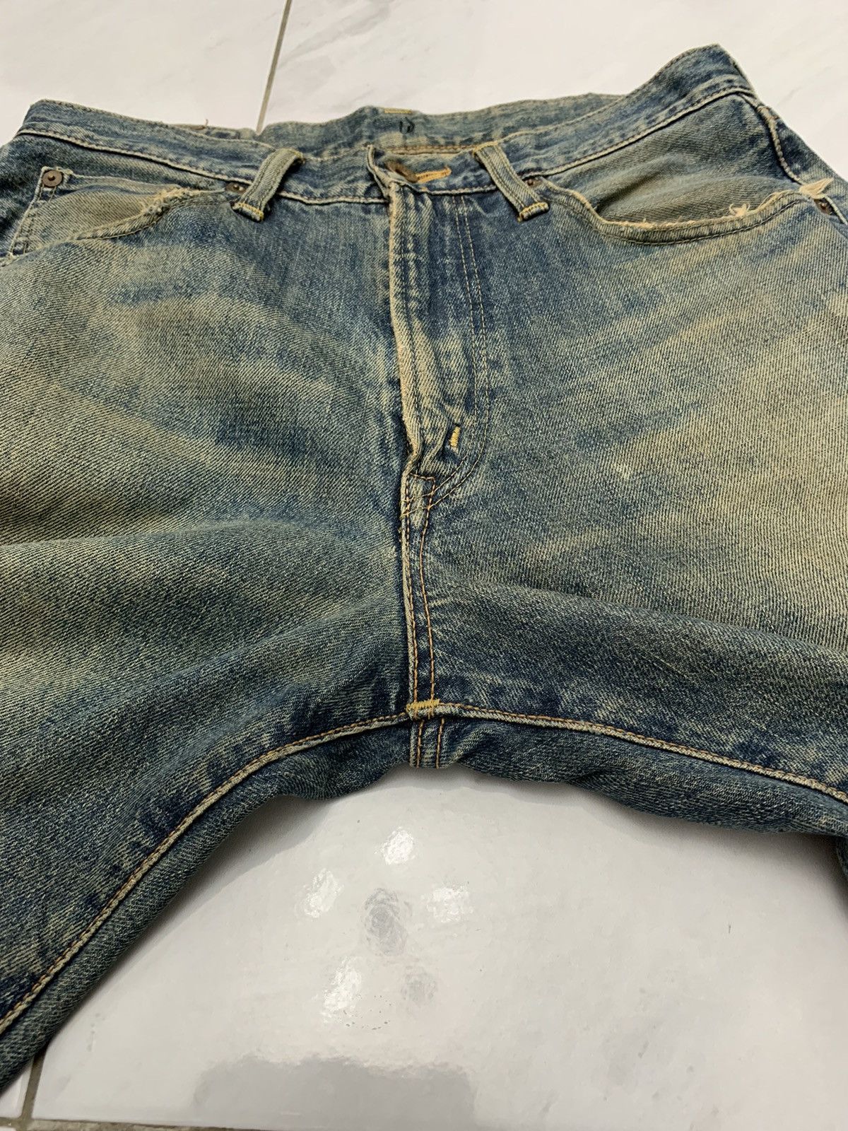 Edwin Vintage Edwin 505X Selvedge Distressed denim pant Size US 31 - 10 Thumbnail