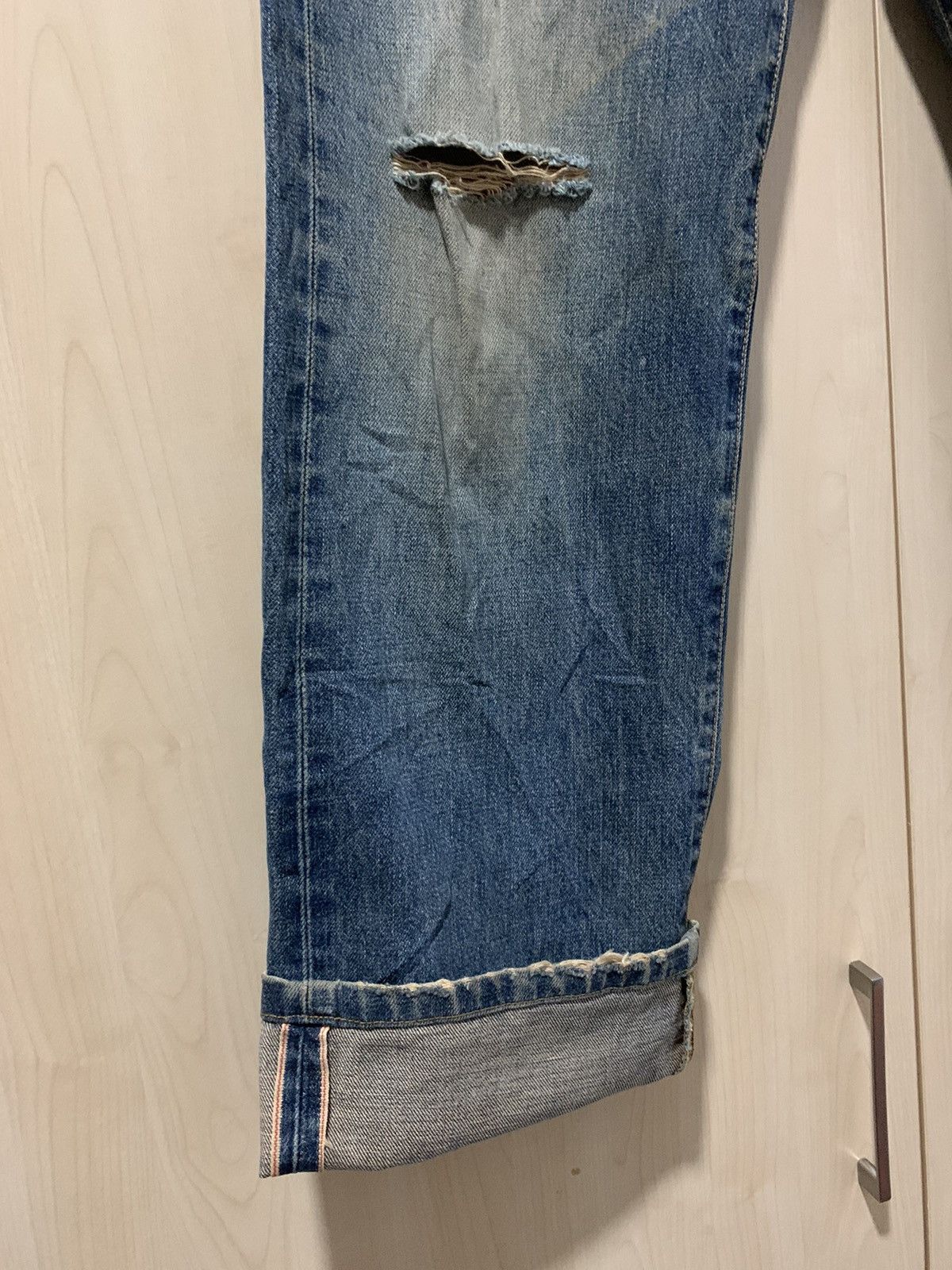 Edwin Vintage Edwin 505X Selvedge Distressed denim pant Size US 31 - 4 Thumbnail