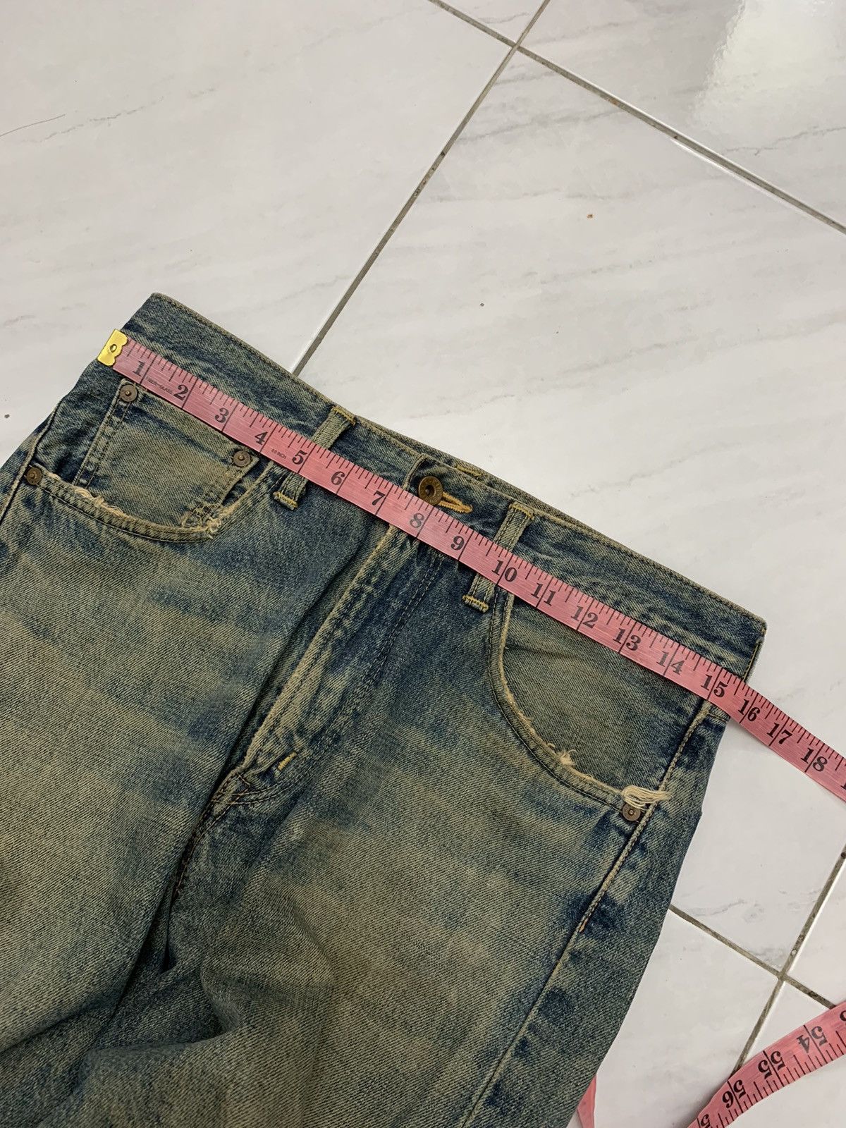 Edwin Vintage Edwin 505X Selvedge Distressed denim pant Size US 31 - 14 Thumbnail