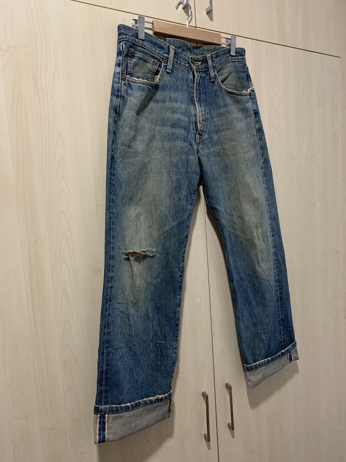 Edwin Vintage Edwin 505X Selvedge Distressed denim pant Size US 31 - 2 Thumbnail