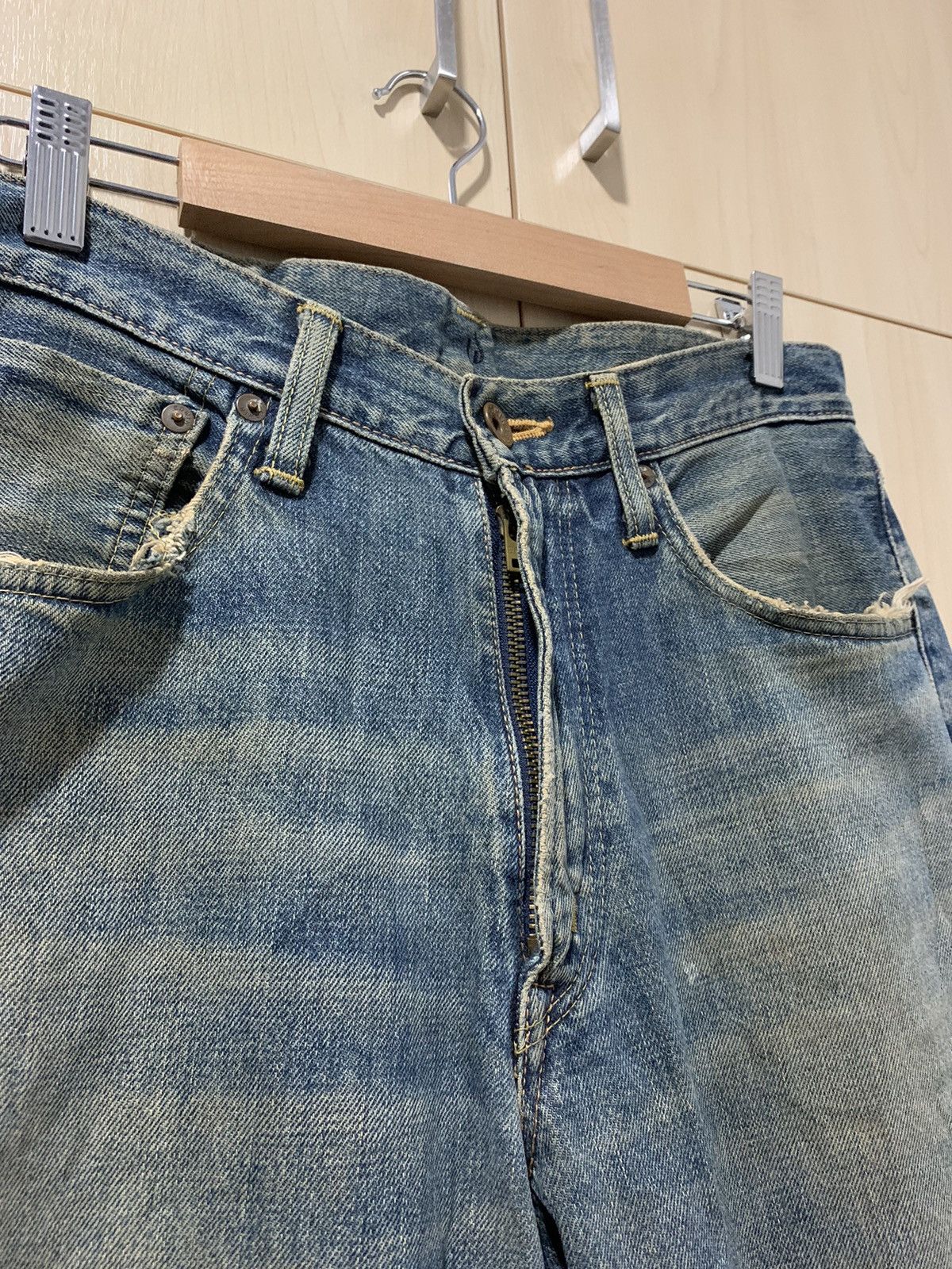 Edwin Vintage Edwin 505X Selvedge Distressed denim pant Size US 31 - 7 Thumbnail