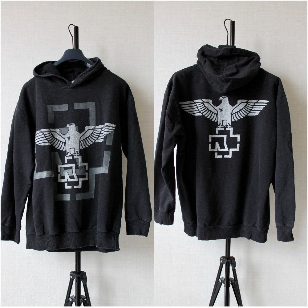 RAMMSTEIN Hoodie Faded Black Rare Vintage