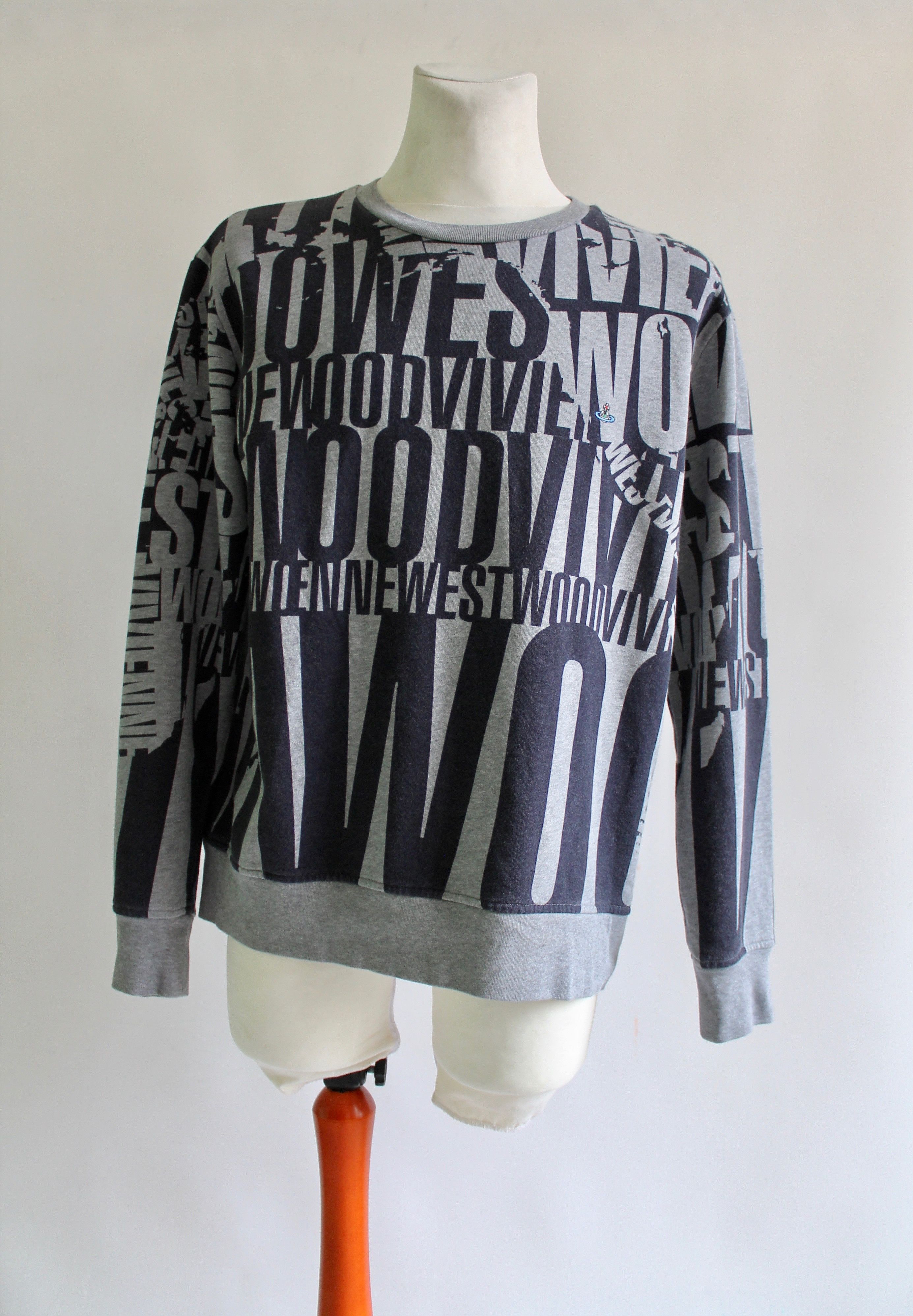 image of Vivienne Westwood Crew Neck Gray Sweatshirt Large in Grey, Men's