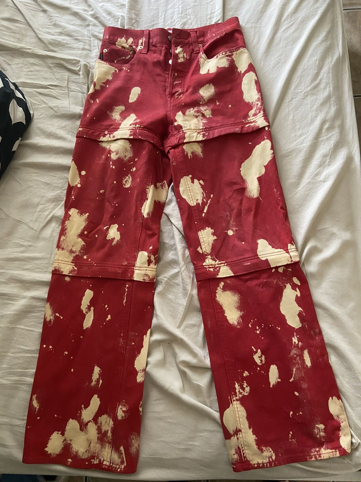 Balenciaga Paint Splatter Cargo Pants in Multicolor Size US 29 - 1 Thumbnail