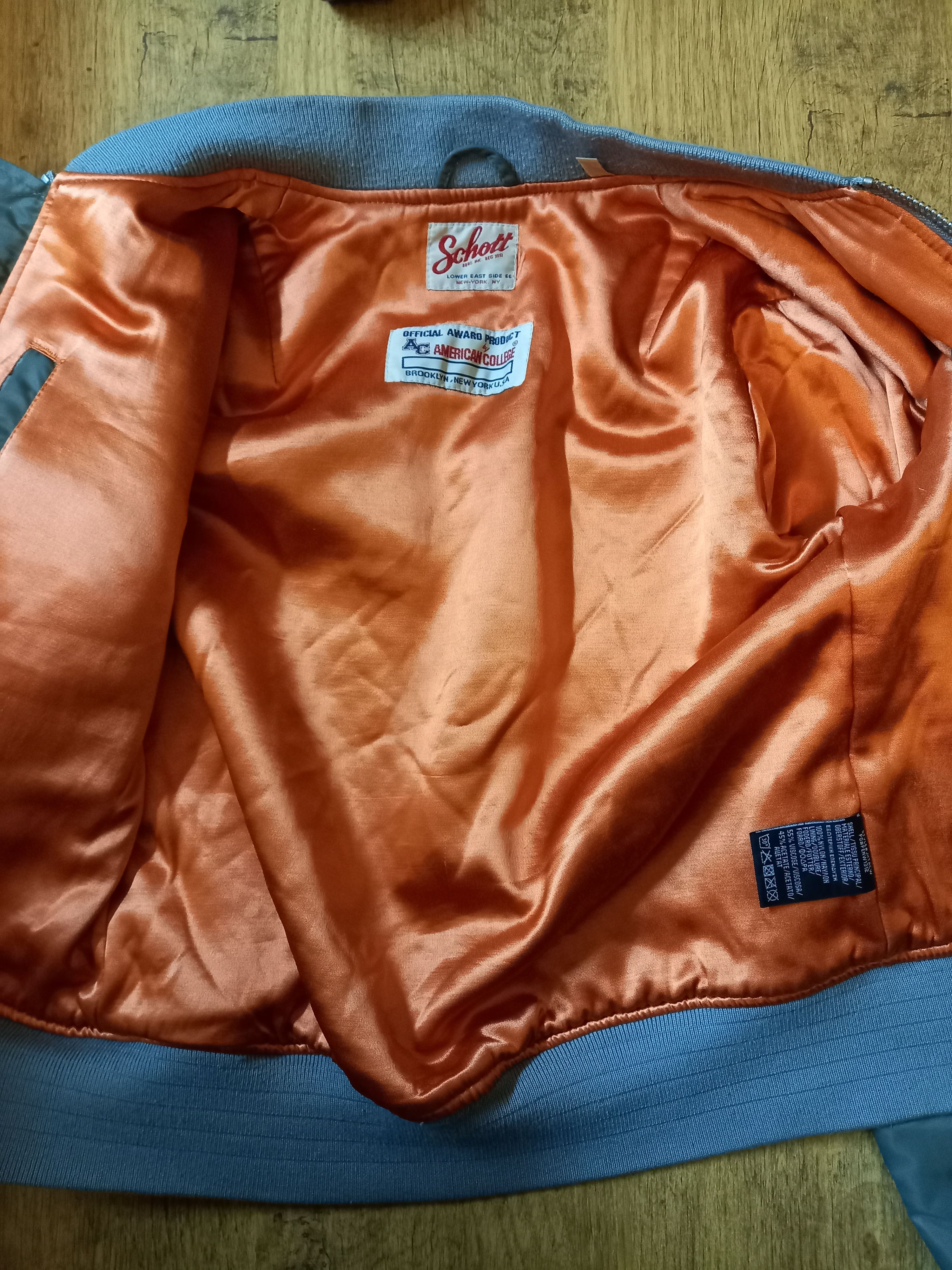 Schott Vintage Schott American College Bomber Jacket Size M / US 6-8 / IT 42-44 - 3 Thumbnail