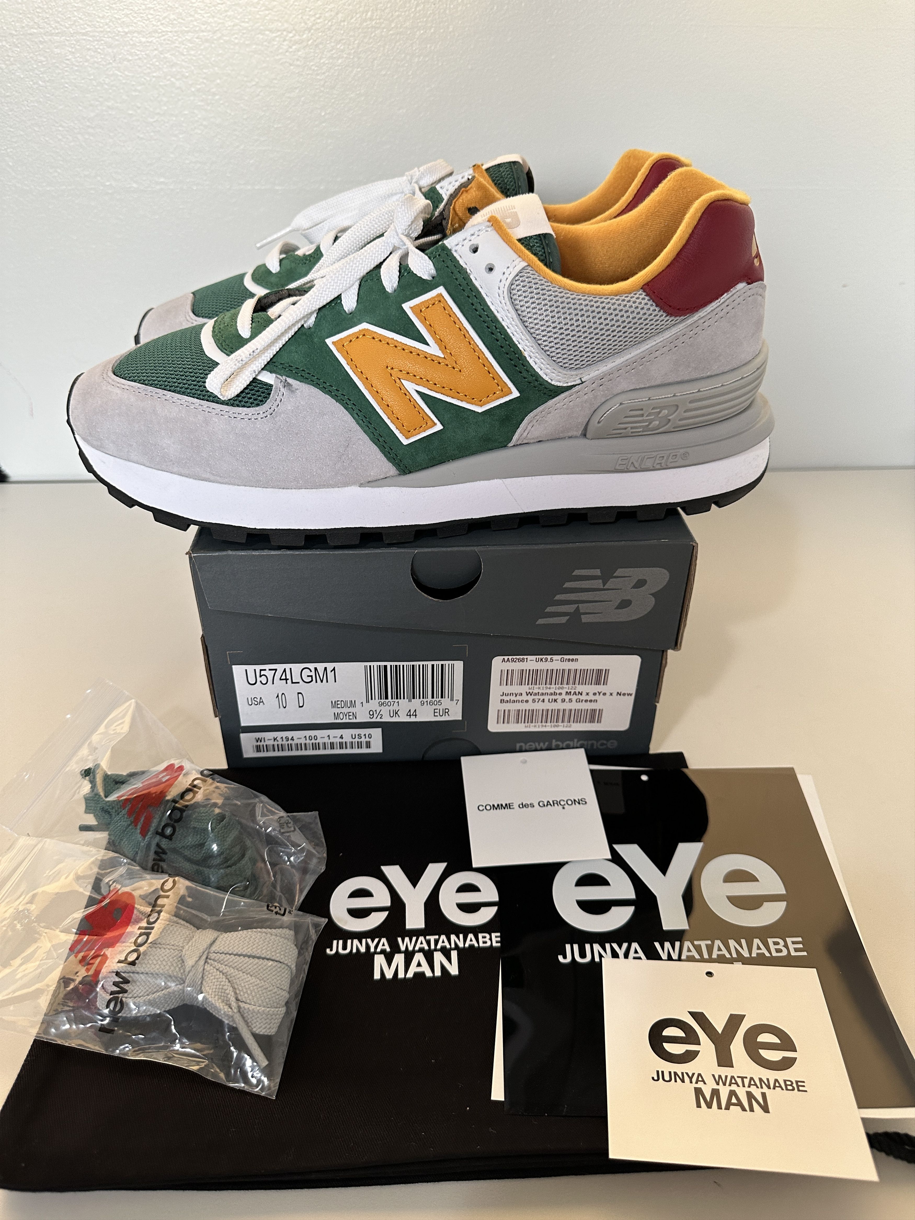 Junya Watanabe × New Balance Junya Watanabe New Balance 574 Green Shoes 10 Size US 10 / EU 43 - 1 Thumbnail