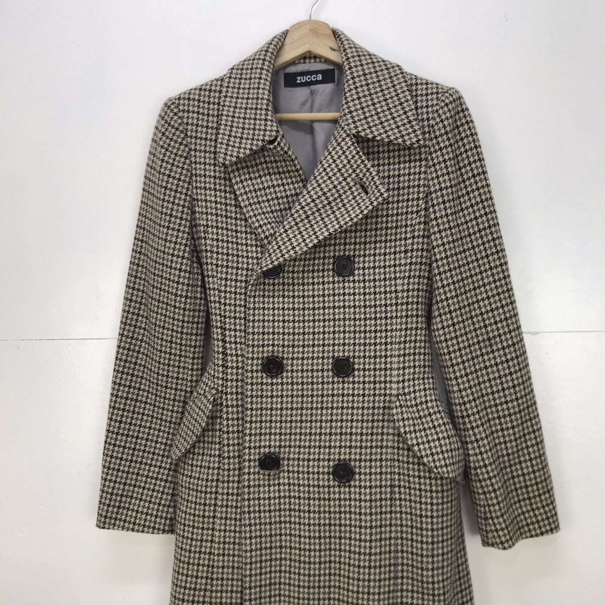 Issey Miyake Zucca by Issey Miyake Classic Check Wool Coat Size S / US 4 / IT 40 - 5 Thumbnail