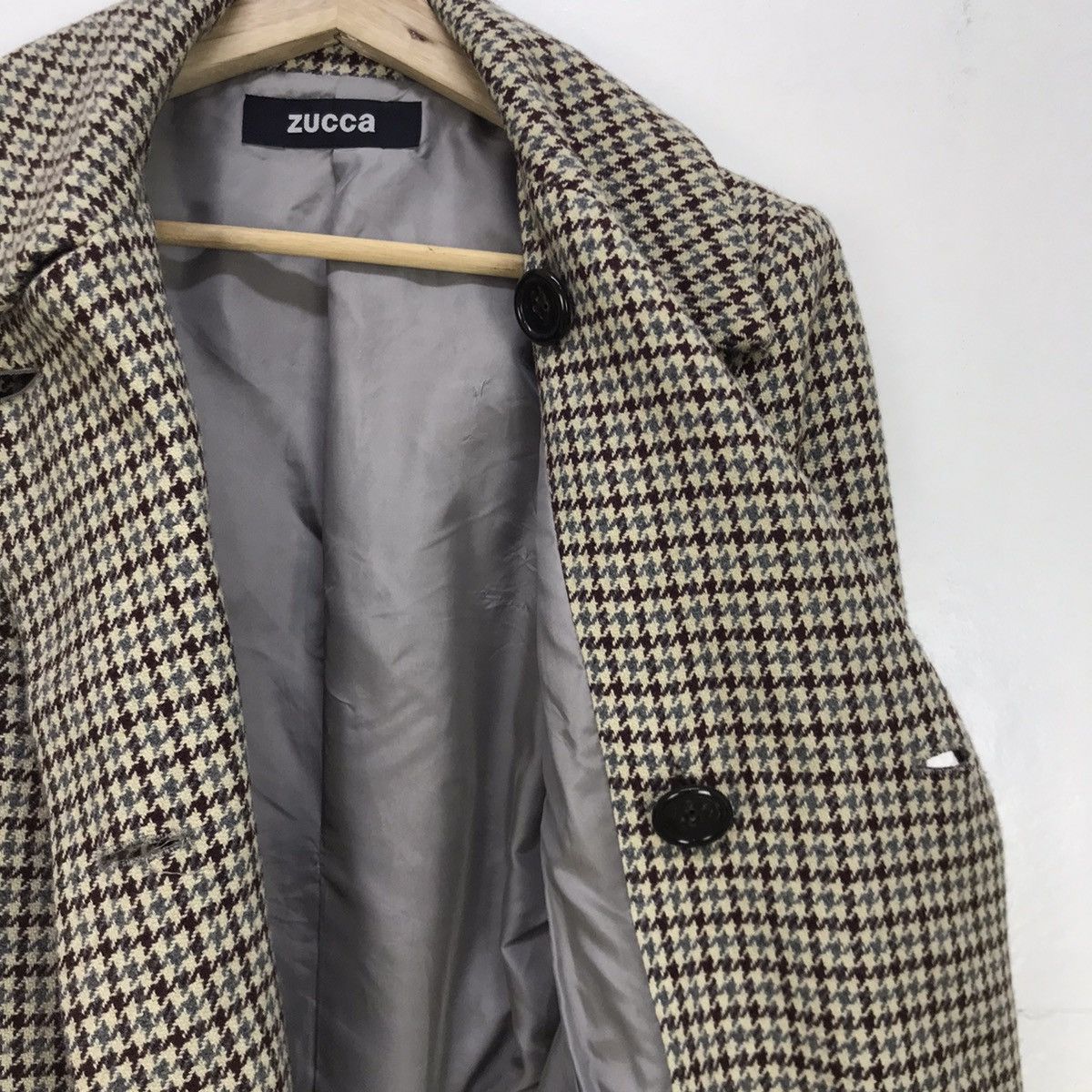 Issey Miyake Zucca by Issey Miyake Classic Check Wool Coat Size S / US 4 / IT 40 - 12 Thumbnail