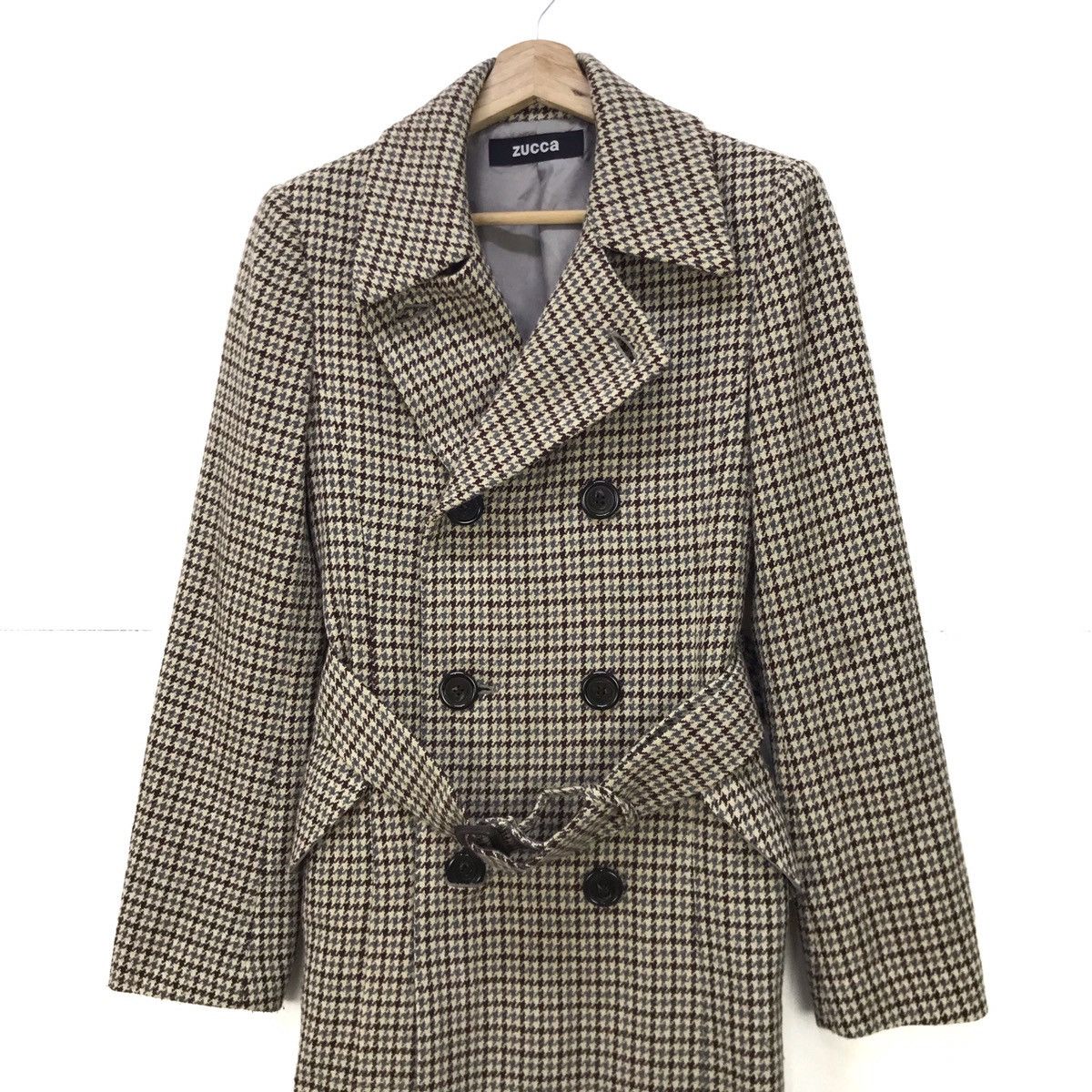 Issey Miyake Zucca by Issey Miyake Classic Check Wool Coat Size S / US 4 / IT 40 - 2 Thumbnail