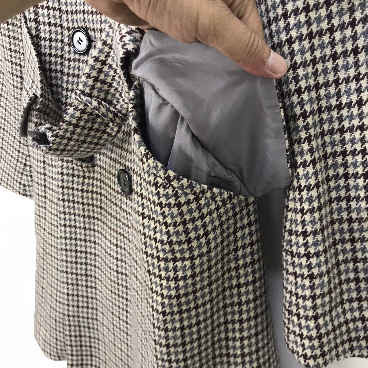Issey Miyake Zucca by Issey Miyake Classic Check Wool Coat Size S / US 4 / IT 40 - 11 Thumbnail