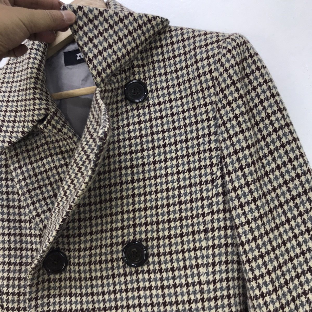 Issey Miyake Zucca by Issey Miyake Classic Check Wool Coat Size S / US 4 / IT 40 - 8 Thumbnail