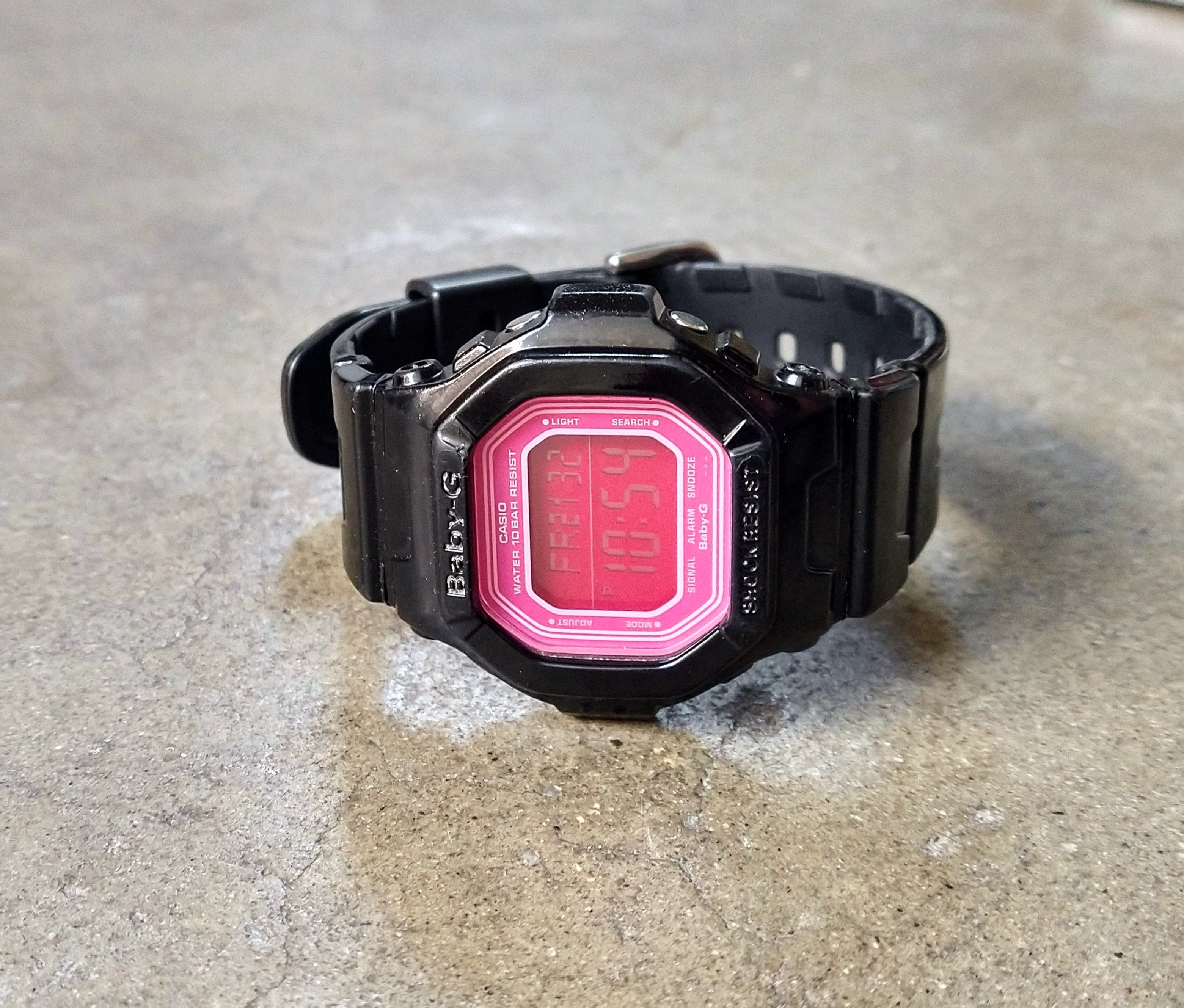 G Shock Casio Baby G Shock BG 5601 1D Pink Black Digital Rubber Grailed