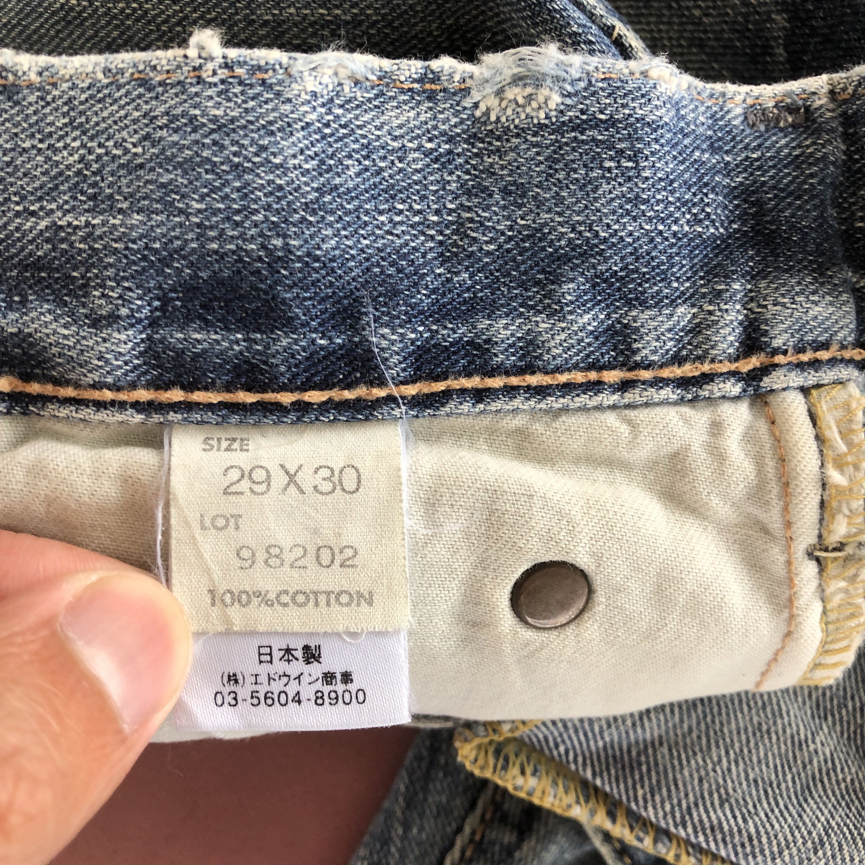 Lee Vintage Lee Jeans Lee Sanforized Denim Pants - BS40279. Size 28" / US 6 / IT 42 - 11 Thumbnail