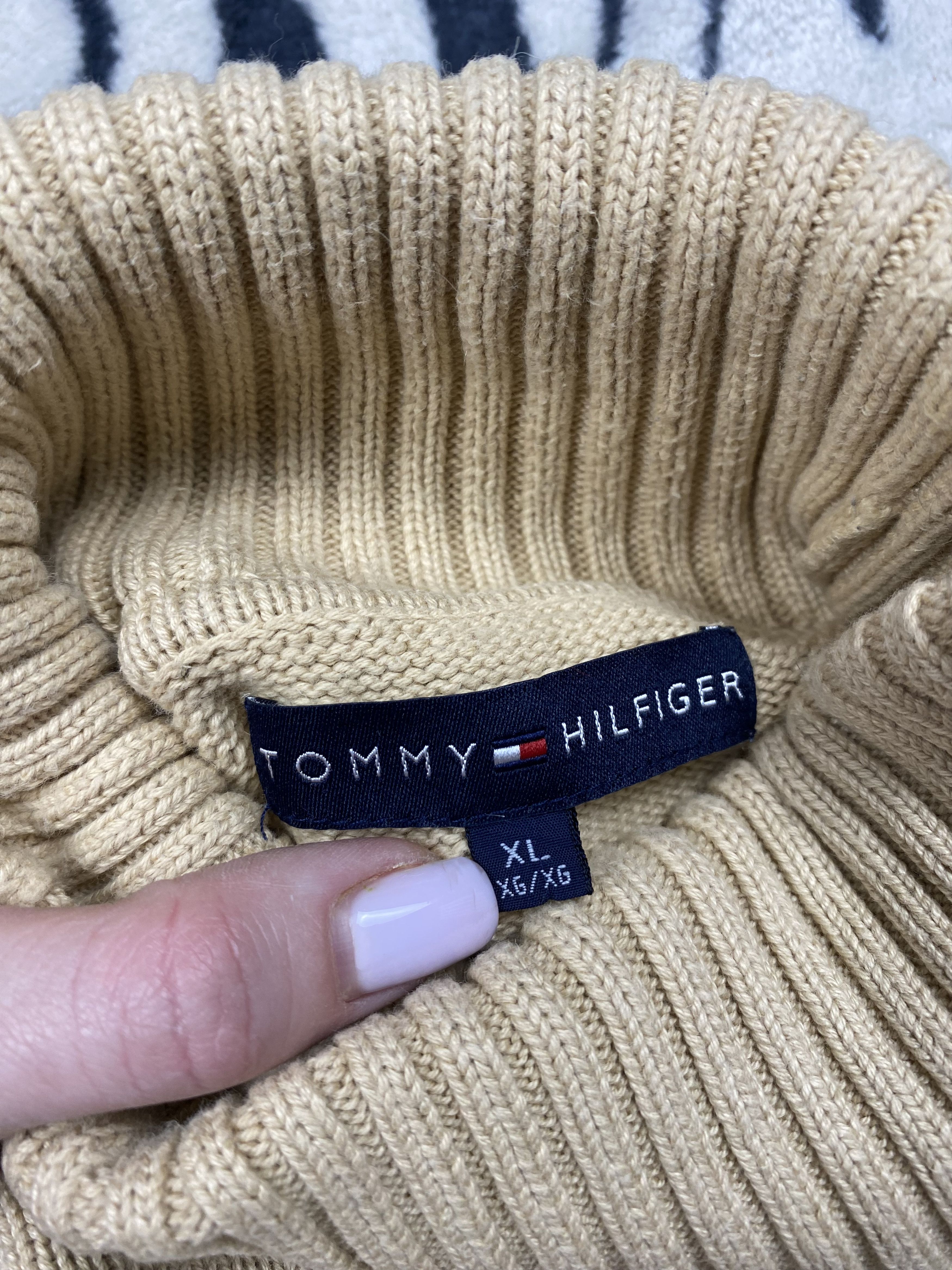 Tommy Hilfiger × Vintage Tommy Hilfiger Vintage Knit Hight Neck Sweatshirt Turtleneck Size US XL / EU 56 / 4 - 4 Thumbnail