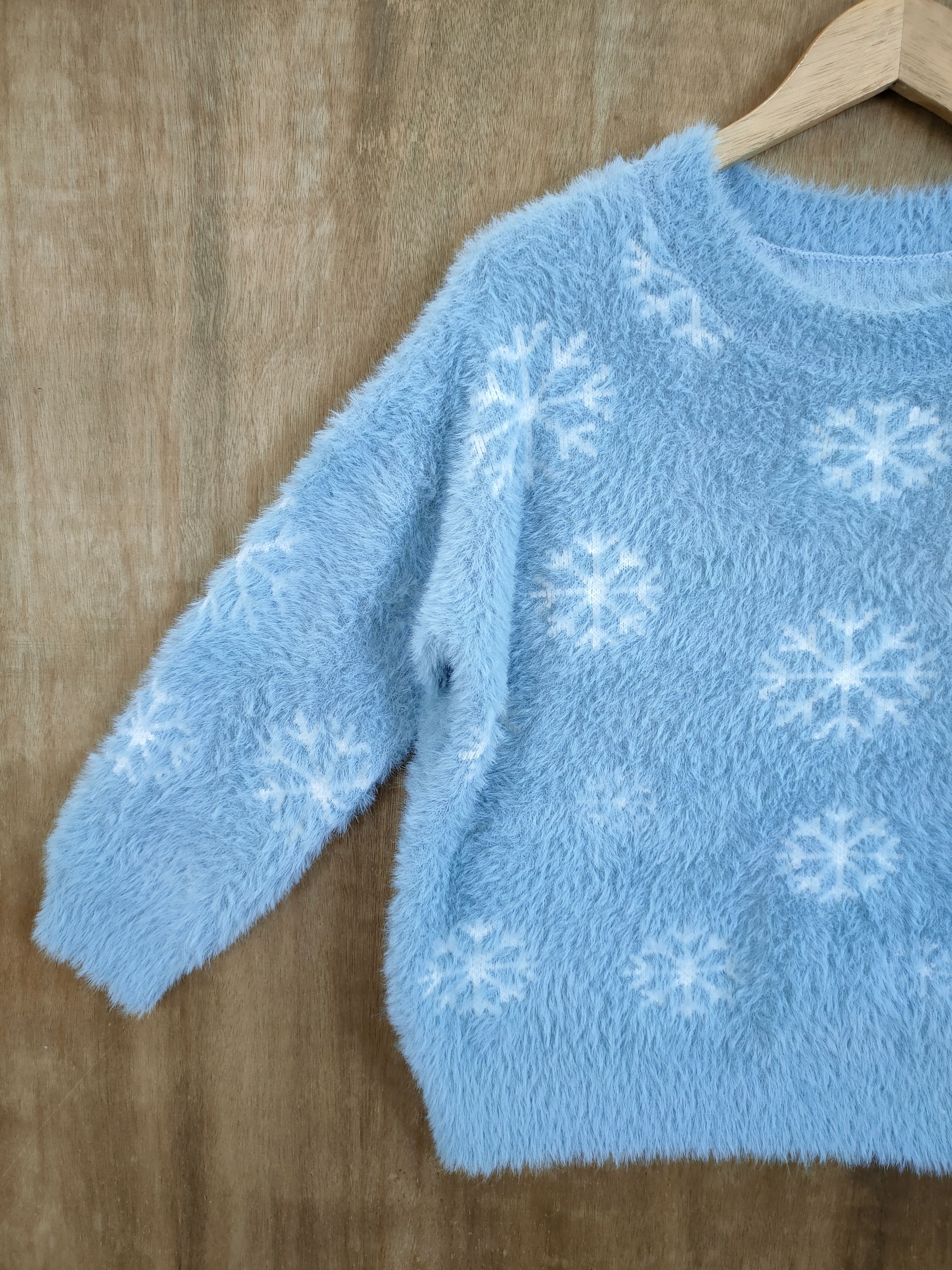 Homespun Knitwear × Japanese Brand Snow flake design mohair shaggy soft fur knitwear #46-928 Size US S / EU 44-46 / 1 - 2 Thumbnail