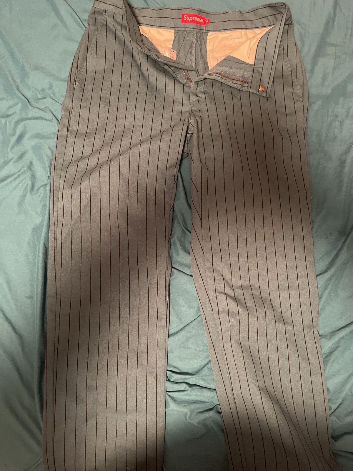 Supreme Supreme Striped Blue Work Pants Size US 30 / EU 46 - 1 Thumbnail