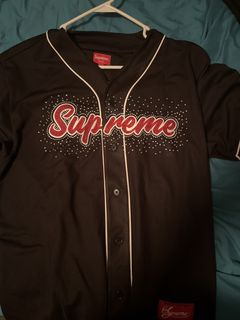 Supreme Rhinestone Baseball Jersey | Grailed