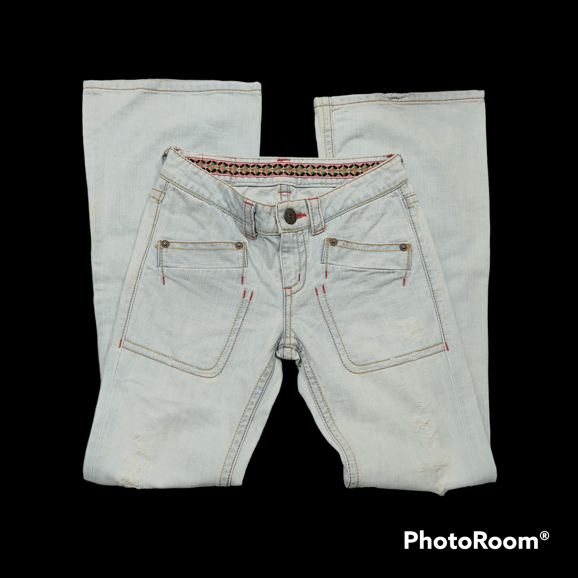 Hysteric Glamour Grace Continental - Island Co. Distressed Flare Jeans Size 29" - 3 Thumbnail
