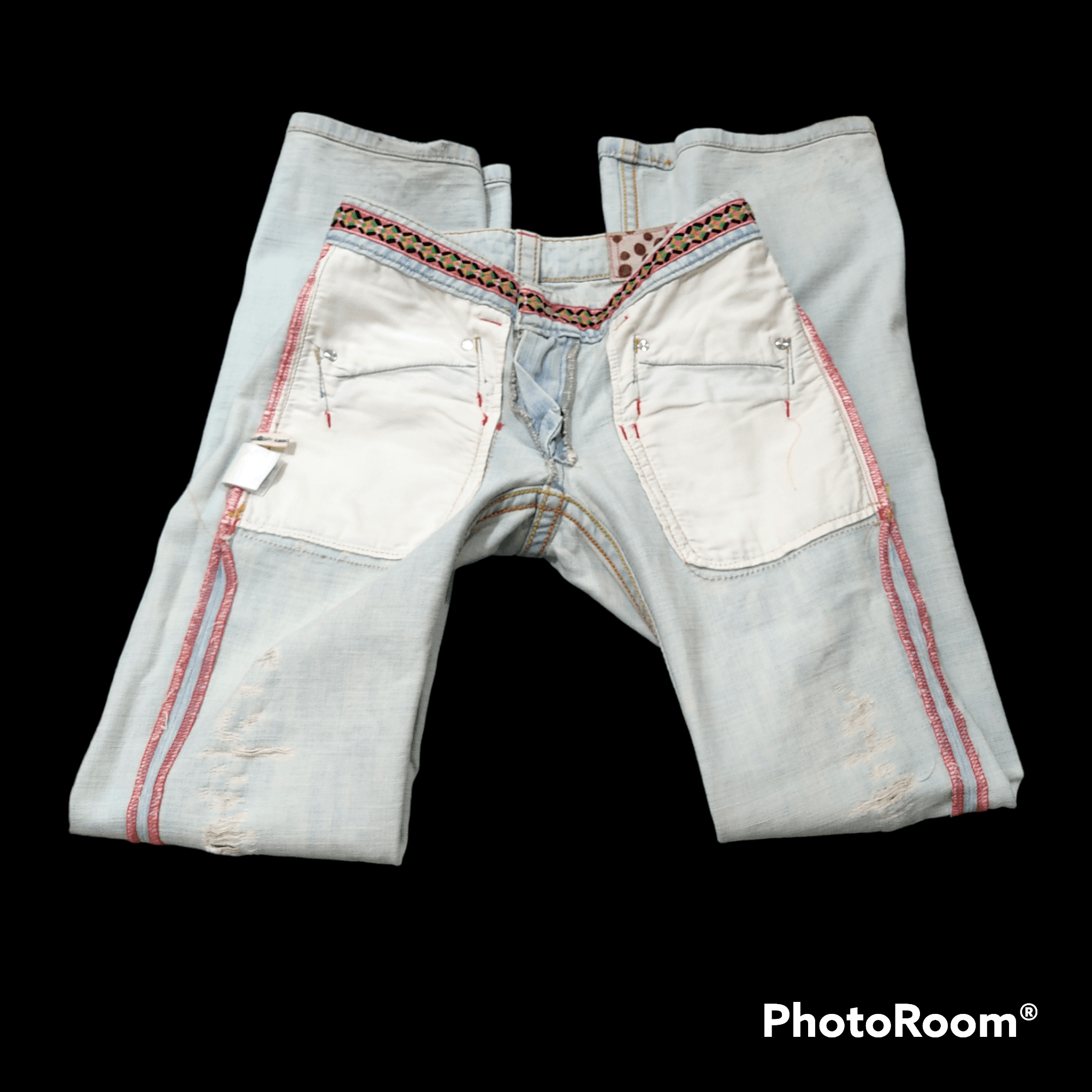 Hysteric Glamour Grace Continental - Island Co. Distressed Flare Jeans Size 29" - 5 Thumbnail