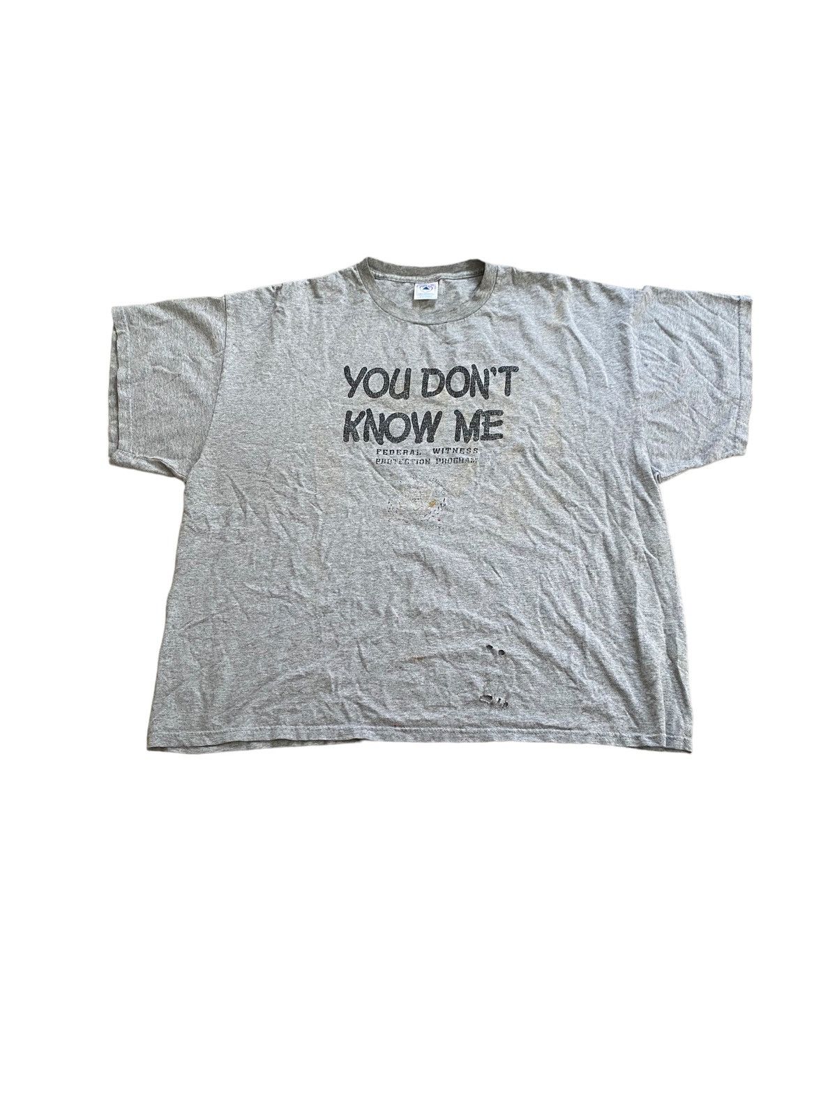 Vintage You don't know me federal witness protection T-shirt 90s