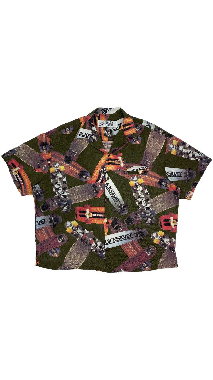 image of Hawaiian Shirt x Powell Peralta Vintage Archive Powell Peralta Skate Shirt in Olive (Size XL)