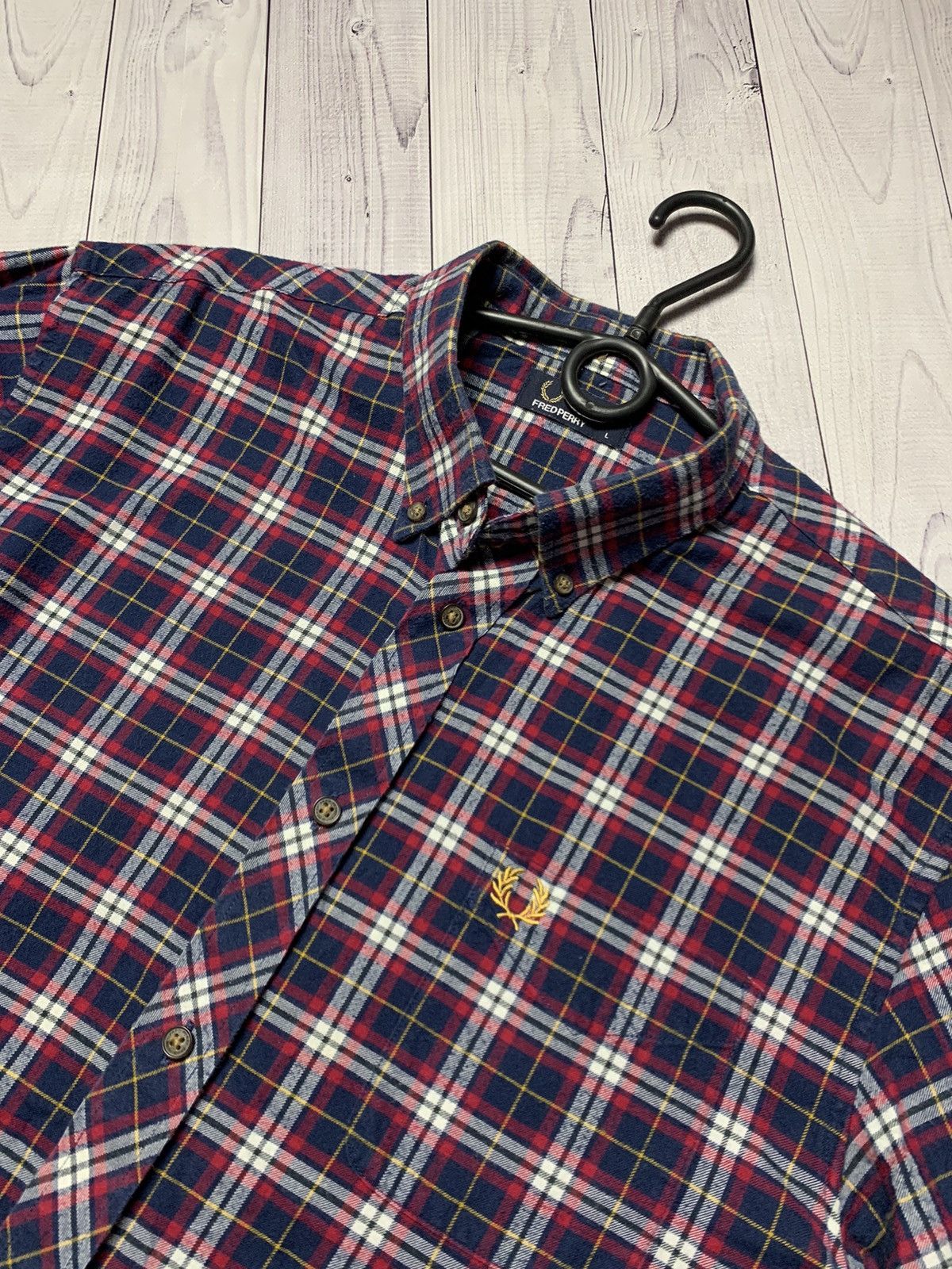 Other Vintage Fred Perry plaid shirt logo size L Size US L / EU 52-54 / 3 - 3 Thumbnail